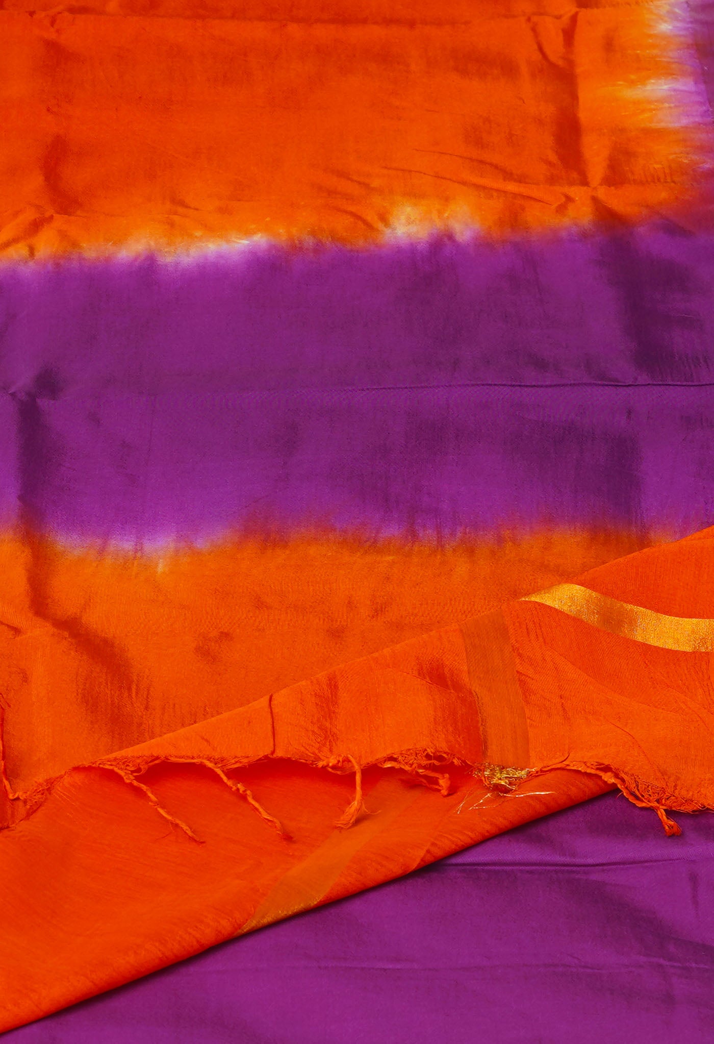 Orange-Purple Soft Silk Saree