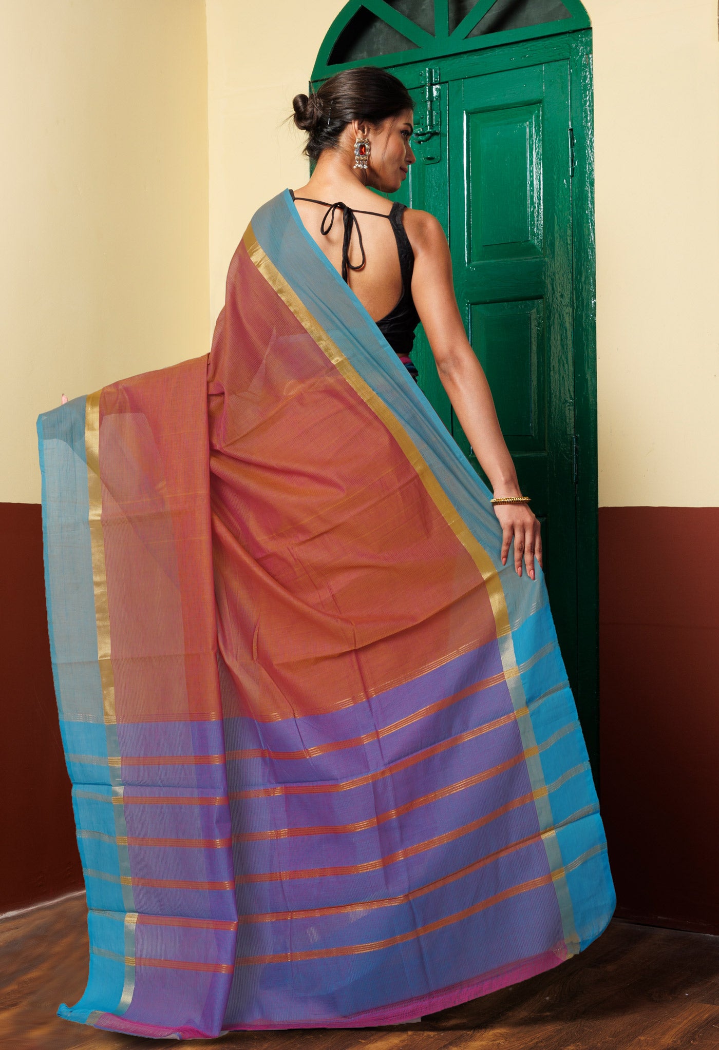 Pink Pure Mangalgiri Cotton Saree-UNM74174