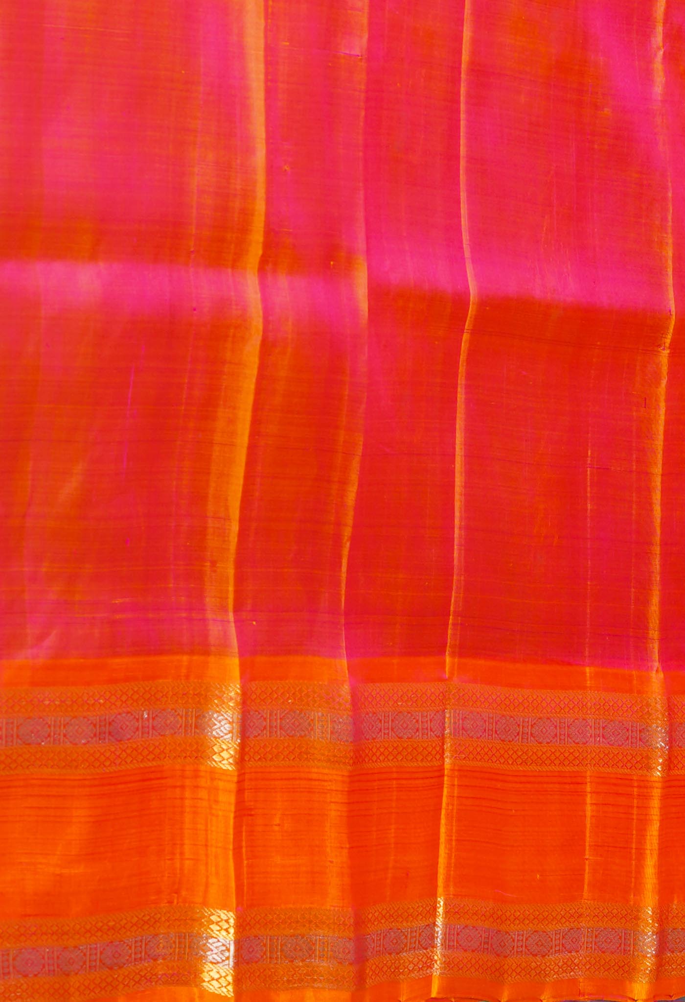 Violet -Orange Pure Handloom Kanjivaram Silk Saree-UNM74247