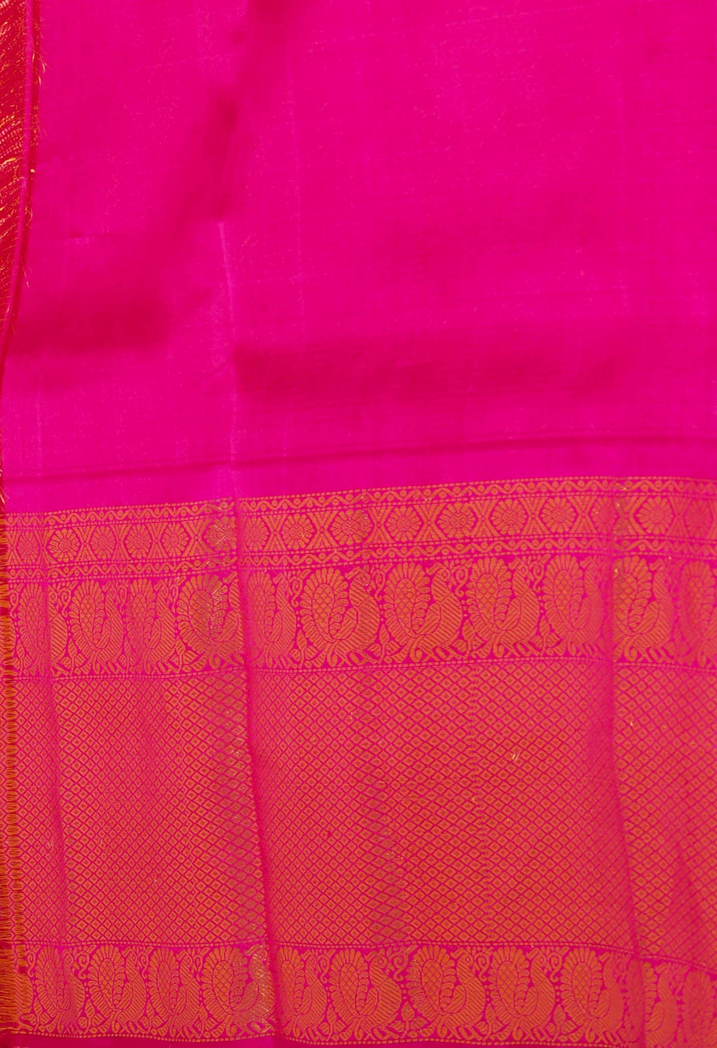 Purple-Pink Pure Handloom Kanjivaram With Checks Weaving Silk Saree-UNM74253