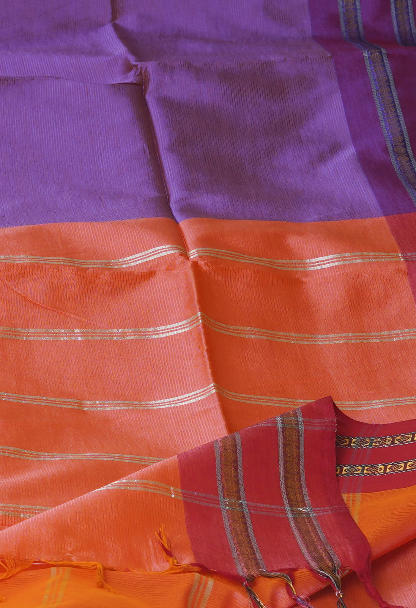 Purple Pure Handloom Chettinad Silk Saree