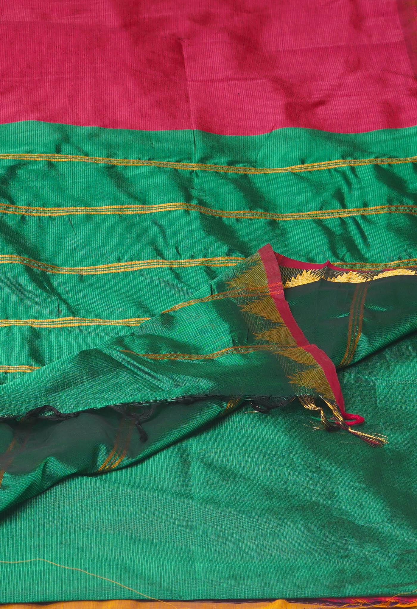 Maroon Pure Handloom Narayanpet Silk Saree