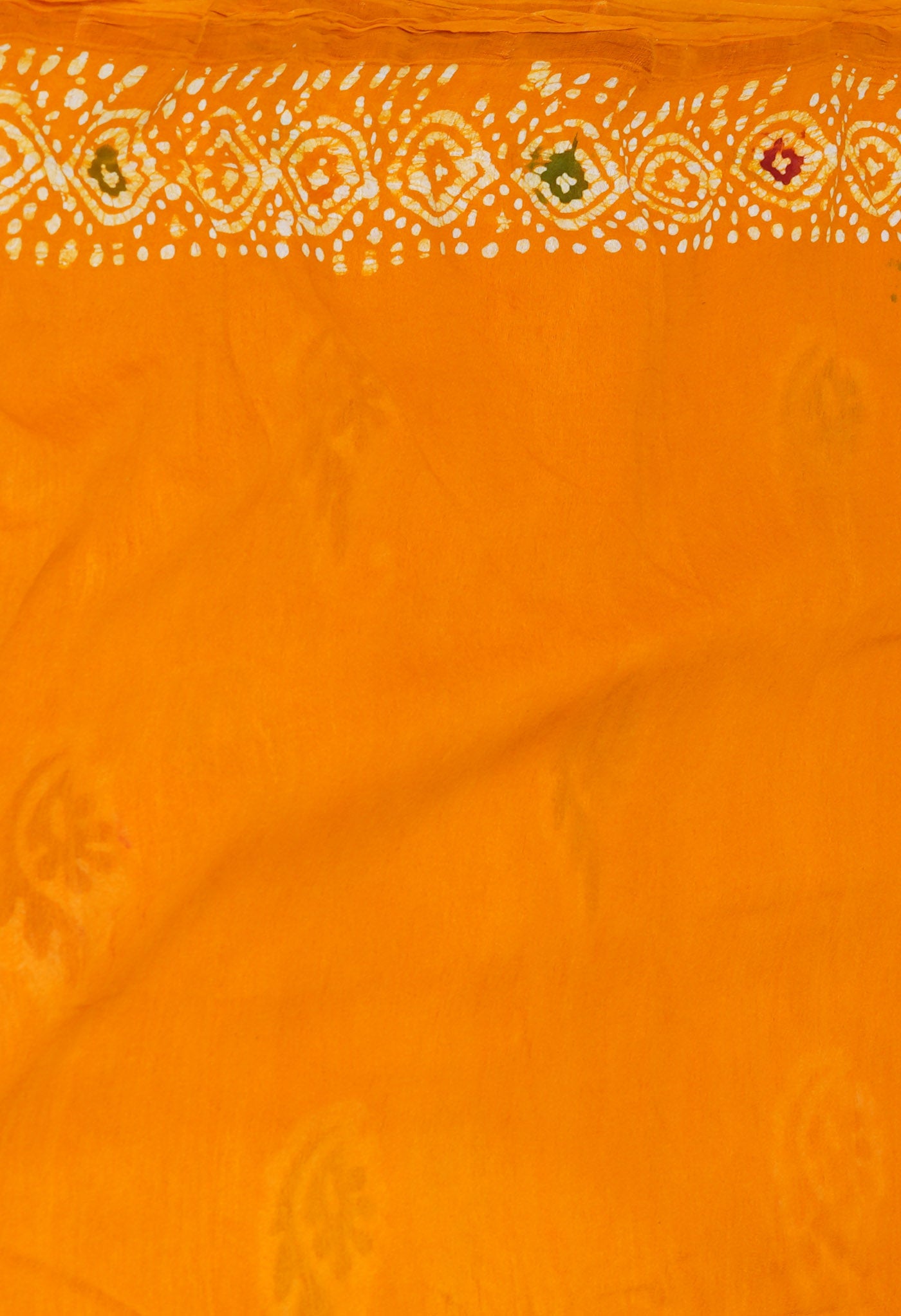 Yellow Hand Block Printed Chanderi Sico Saree-UNM74705