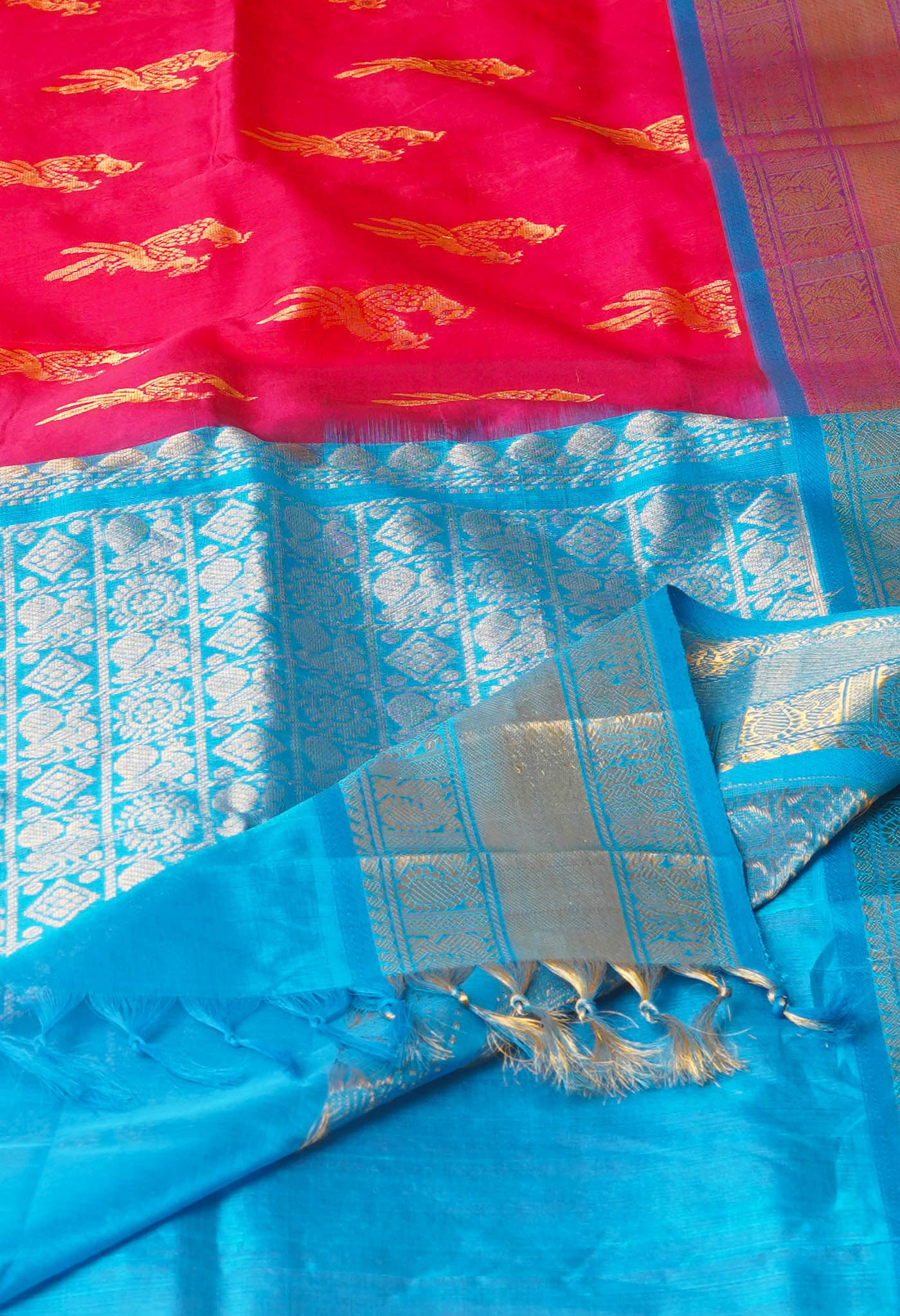 Pink Pure Handloom Assam Silk Saree