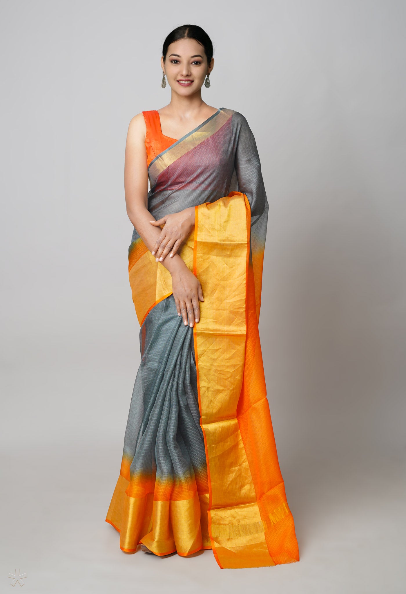 Women Plain Weave Chiffon Kalamkari Printed Saree with Blouse Piece –  Mirchi Fashion