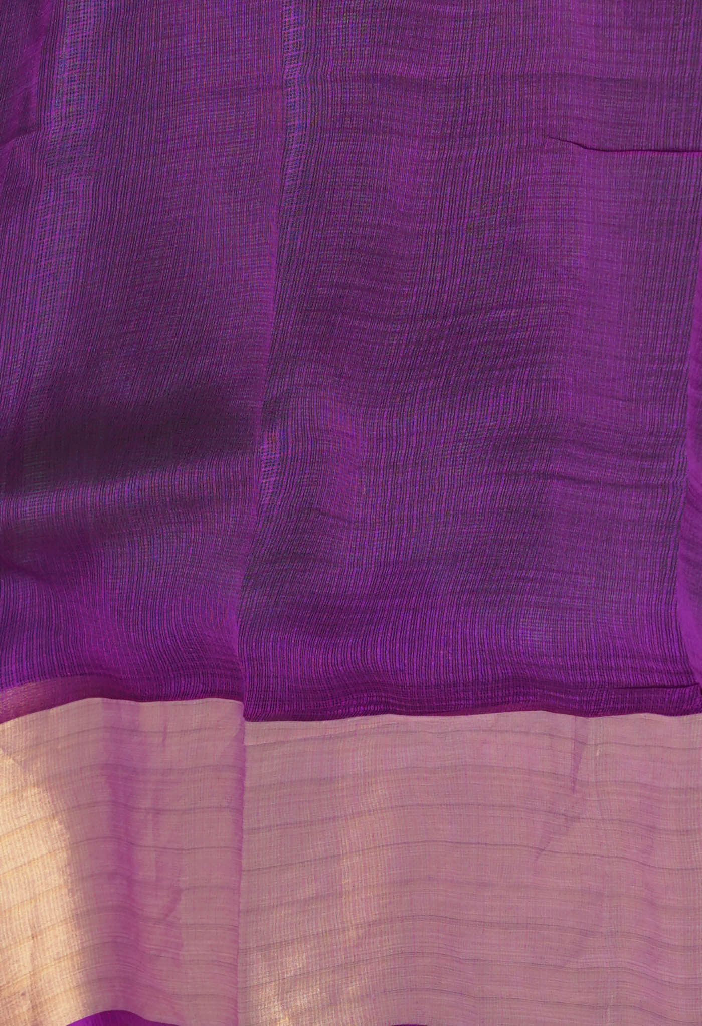 Green-Violet Pure Dyed Kota Silk Saree