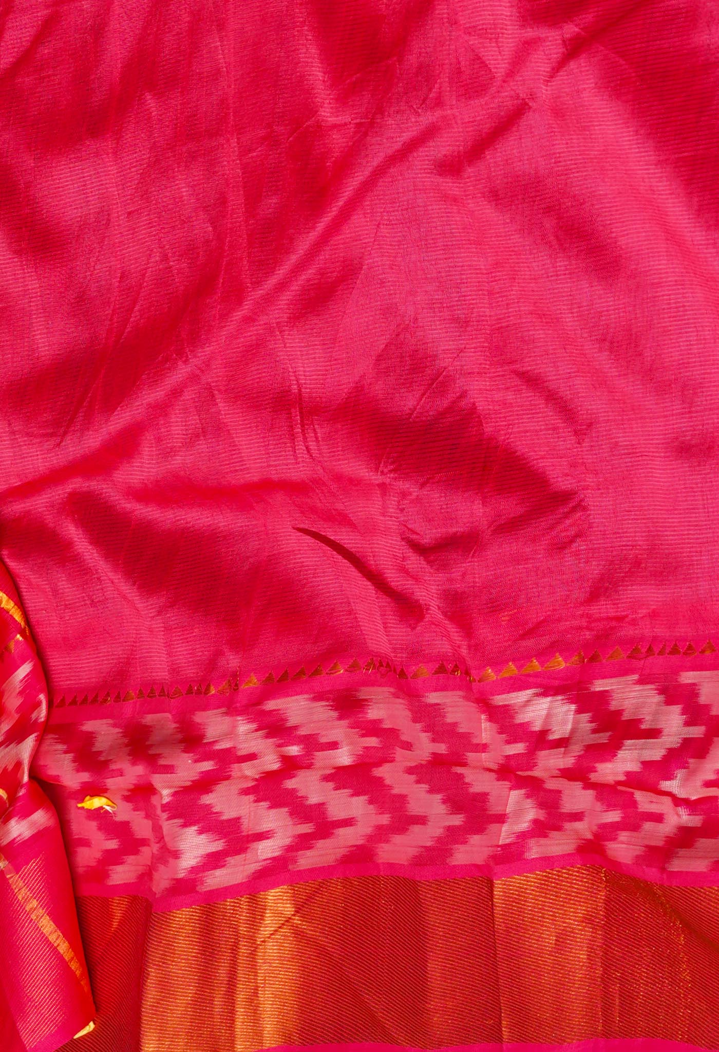 Banarasee Art Silk Saree With Meena Buta Work-Hot Pink