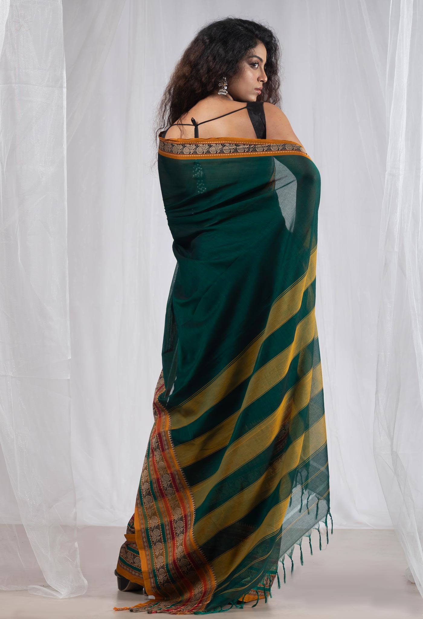 Green Pure Handloom Narayani Cotton Saree