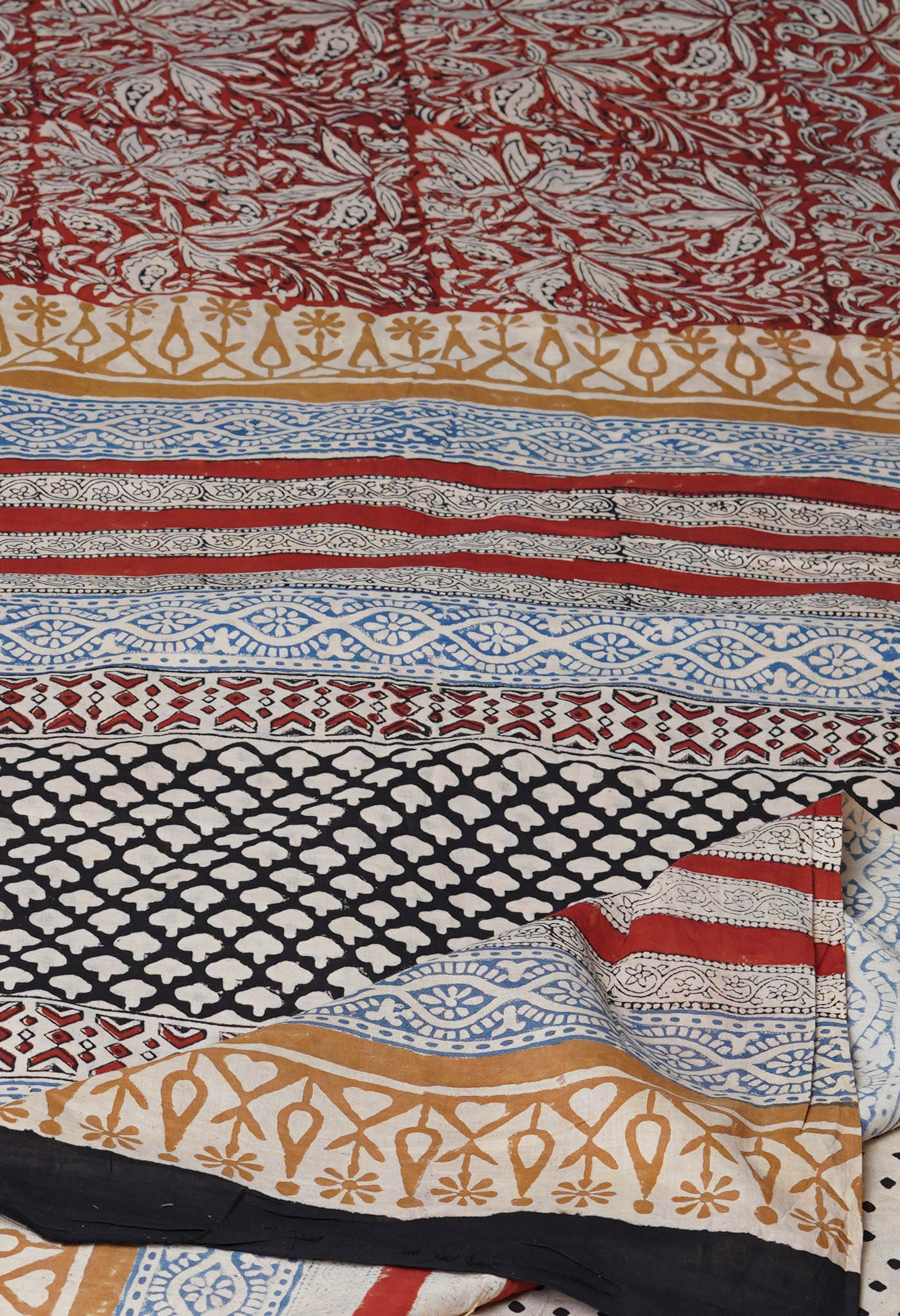 Red Pure  Kalamkari Printed Superfine Mulmul Cotton Saree