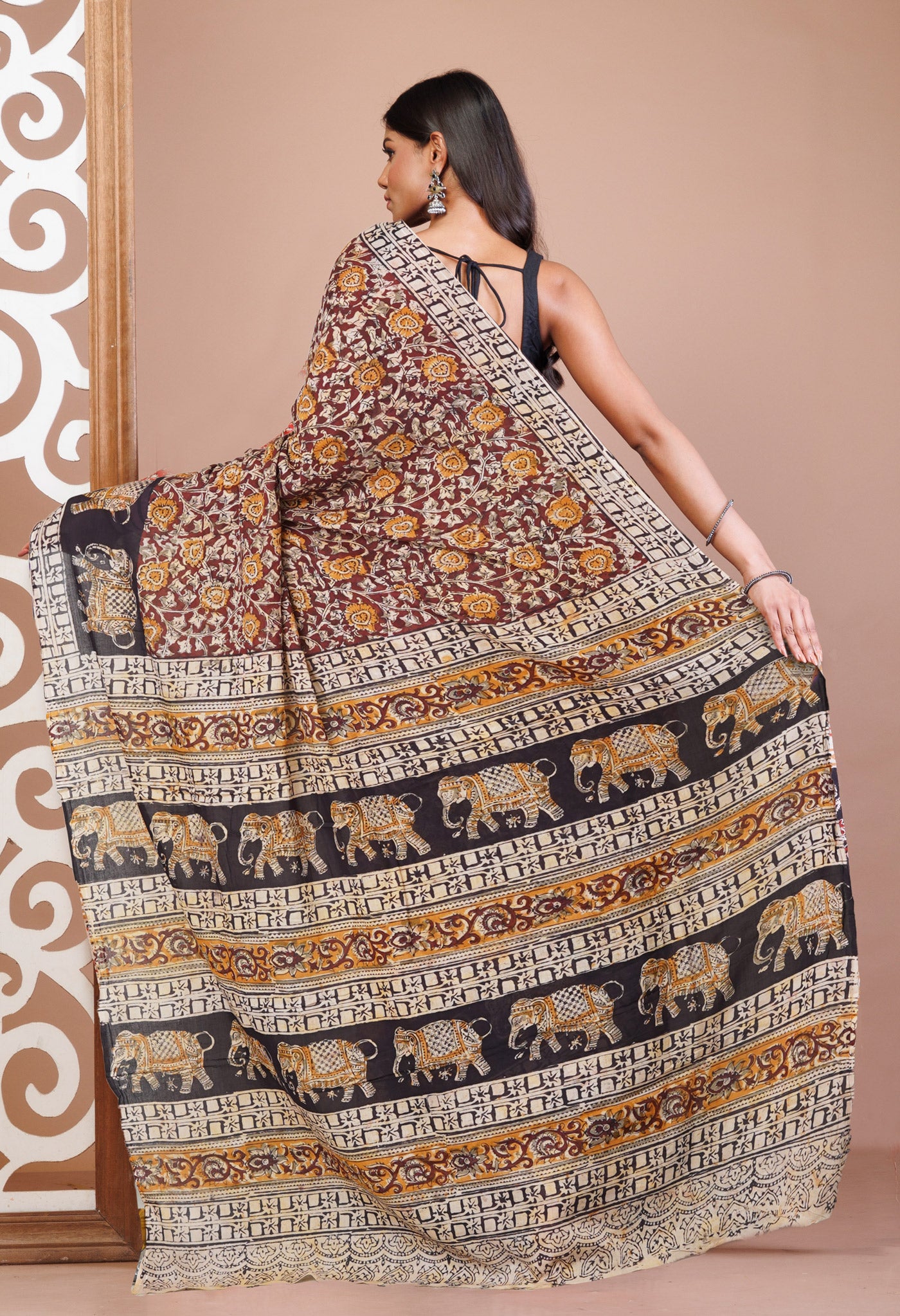 Multi Pure  Kalamkari Printed Soft Cotton Saree-UNM76444