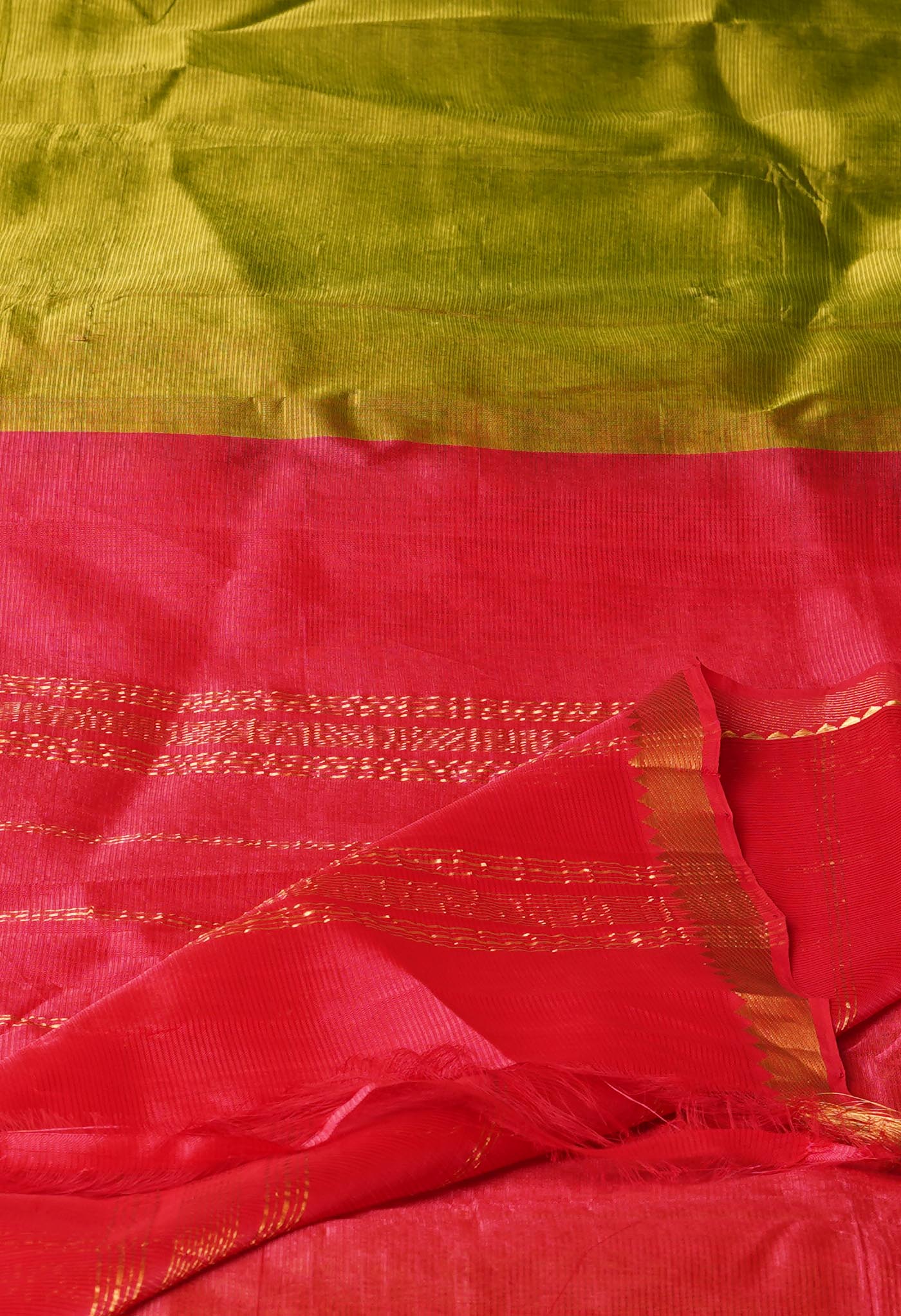 Green Pure Handloom Mangalgiri Soft Silk Saree