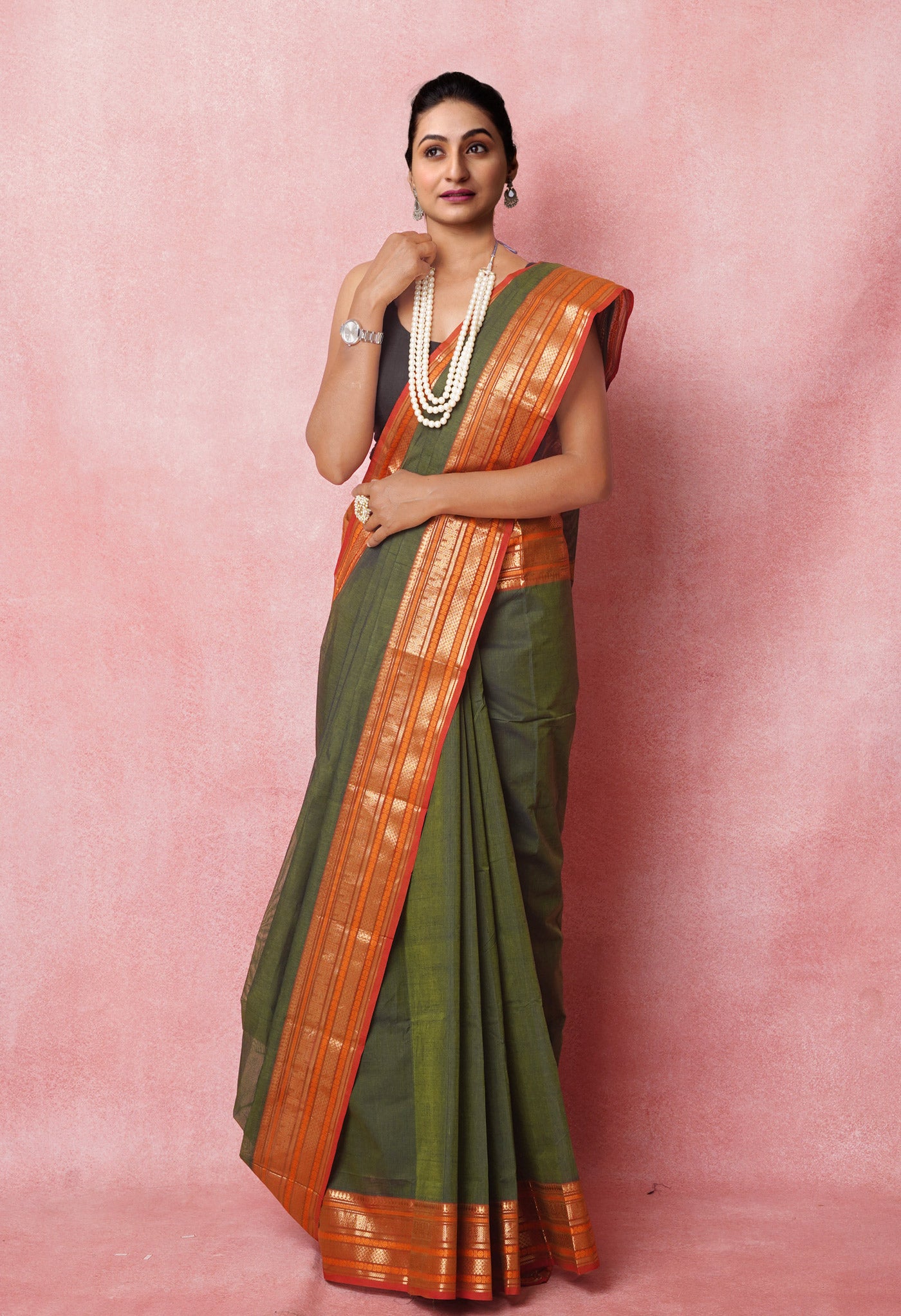 hand woven Casual Wear Kanchi cotton sarees, With Blouse, 6.3 m at Rs 1180  in Chennai