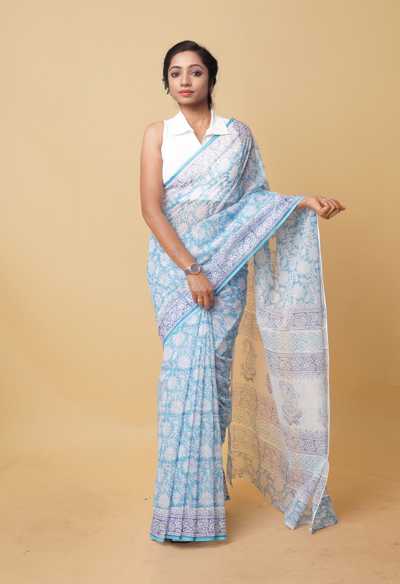 Buy Malhrota's Pure Cotton saree for old women with blouse r13 at Amazon.in