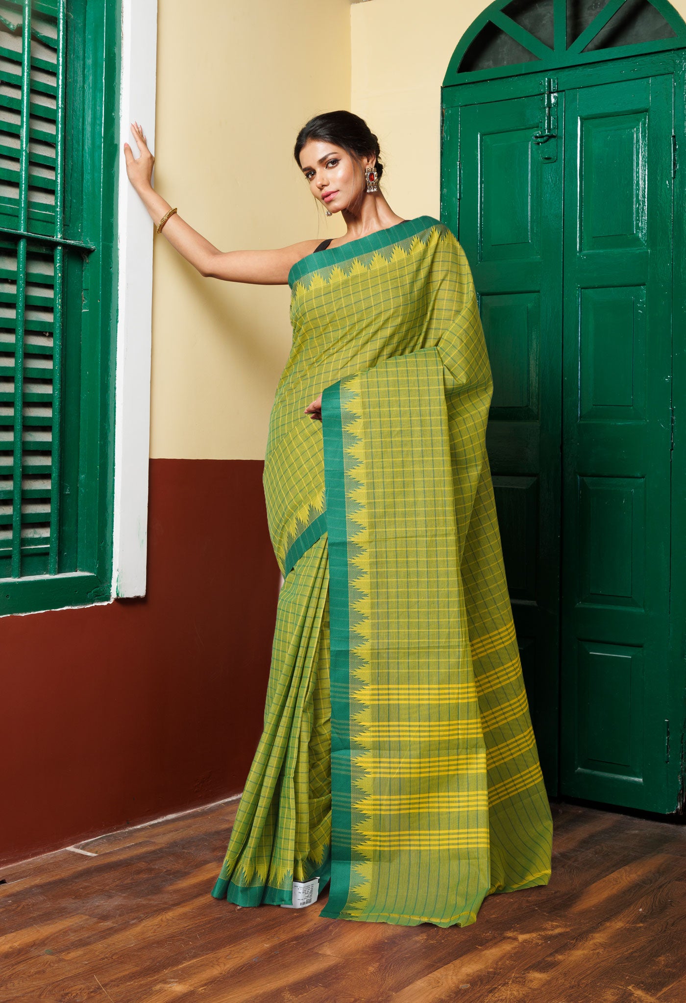 Green Pure Pavani Chettinad Soft  Cotton Saree-UNM76864