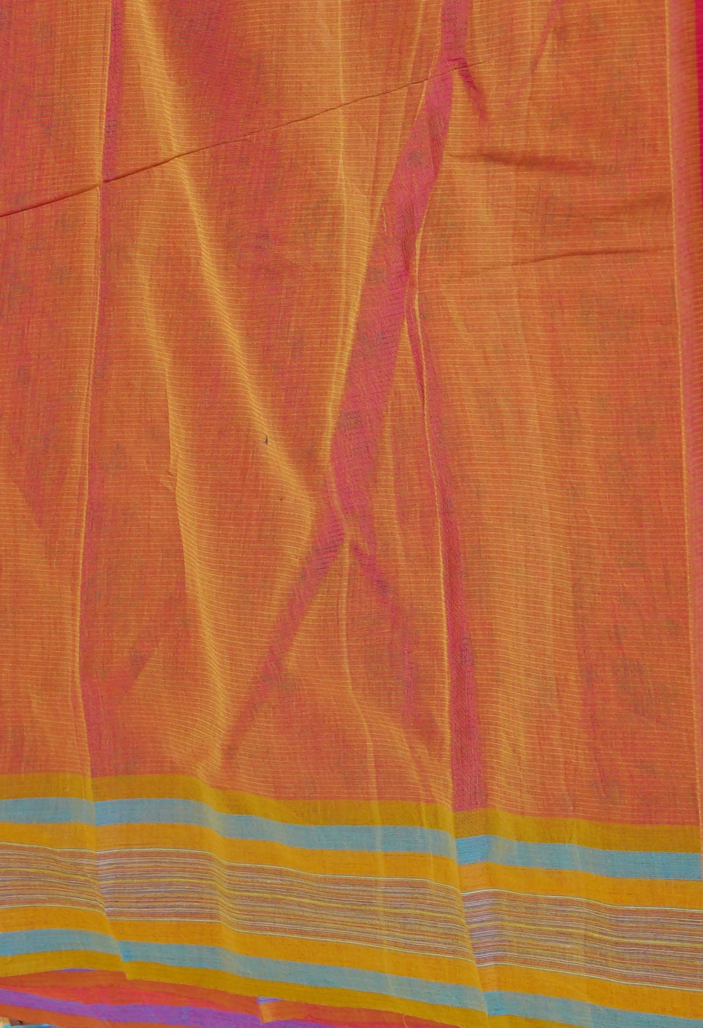 Pink Pure Block Printed Mangalgiri Cotton Saree