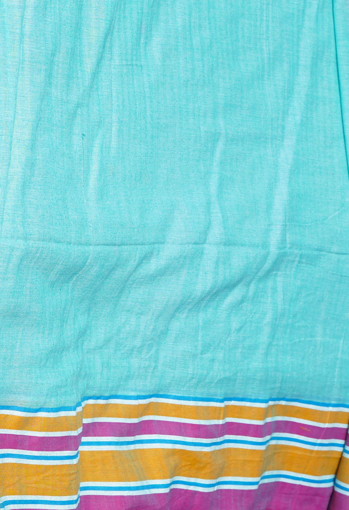 Turquoise Green Pure Handloom Nagaland Cotton Saree