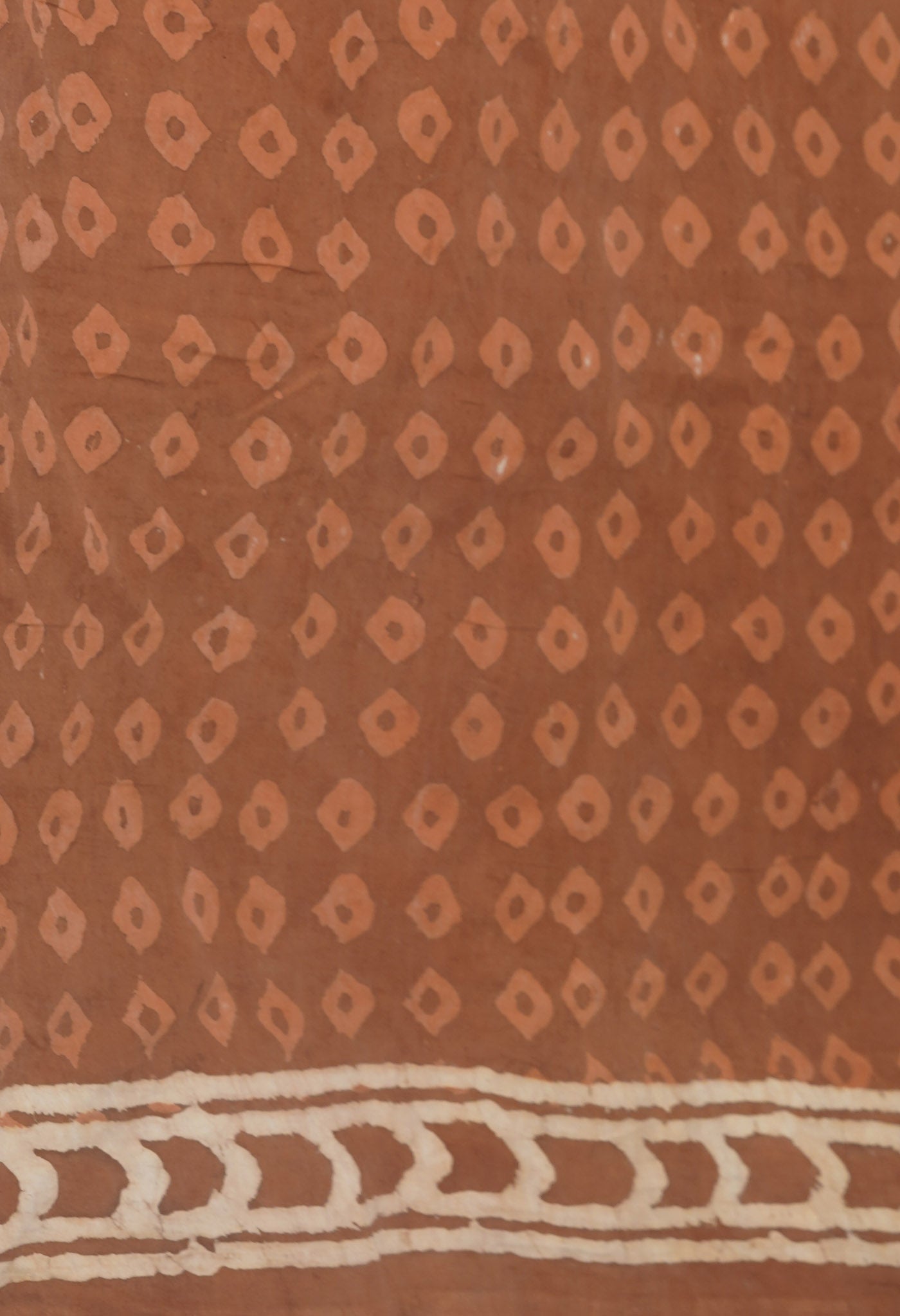 Brown Pure  Dabu Printed Mulmul Cotton Saree-UNM77782