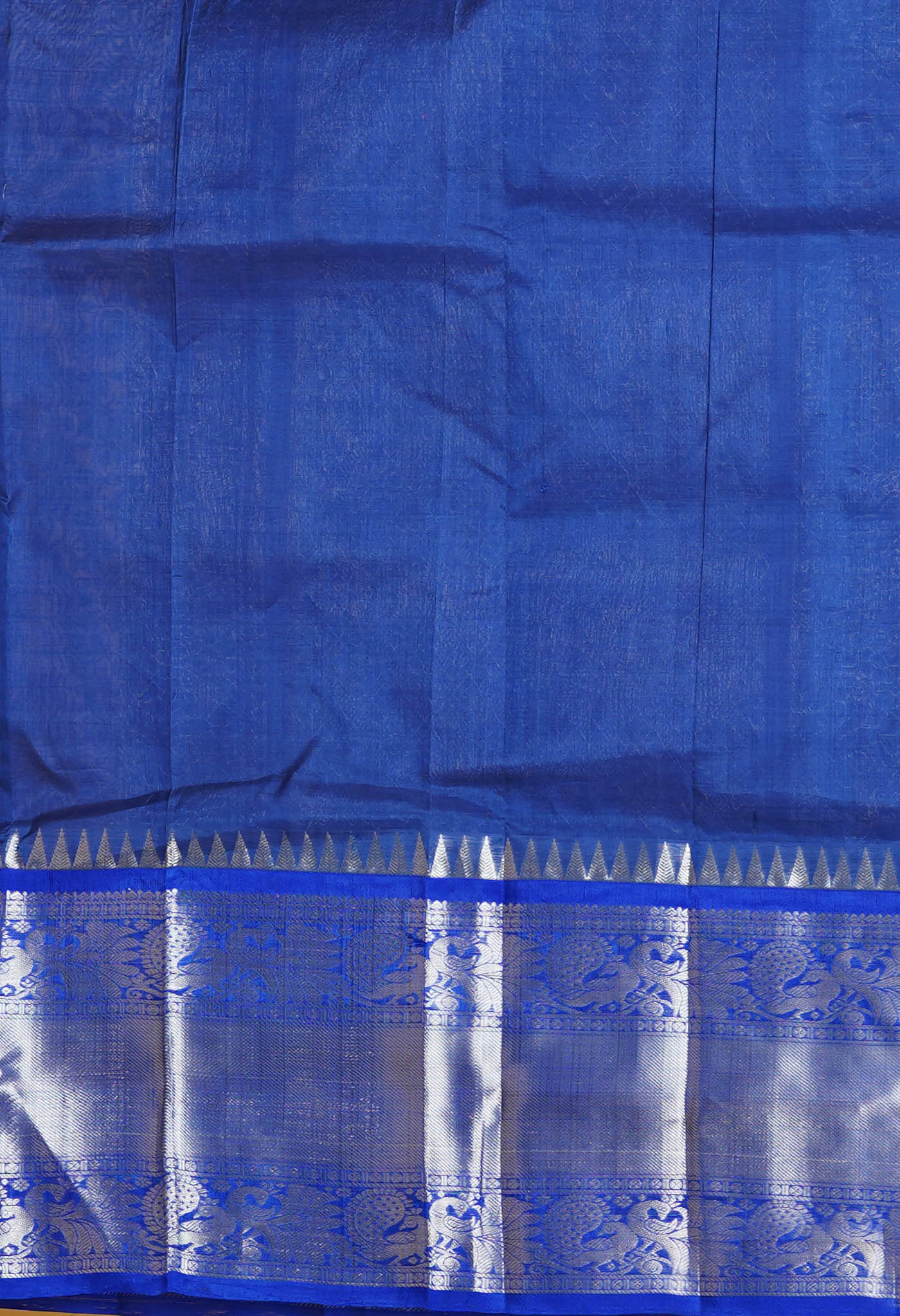 Peach PinkDark Blue Pure Handloom Assam Silk Saree