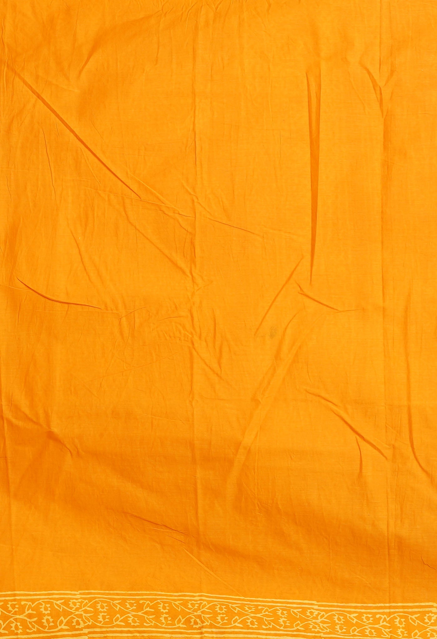 Yellow Pure Hand Block Printed Soft Cotton Saree-UNM78238