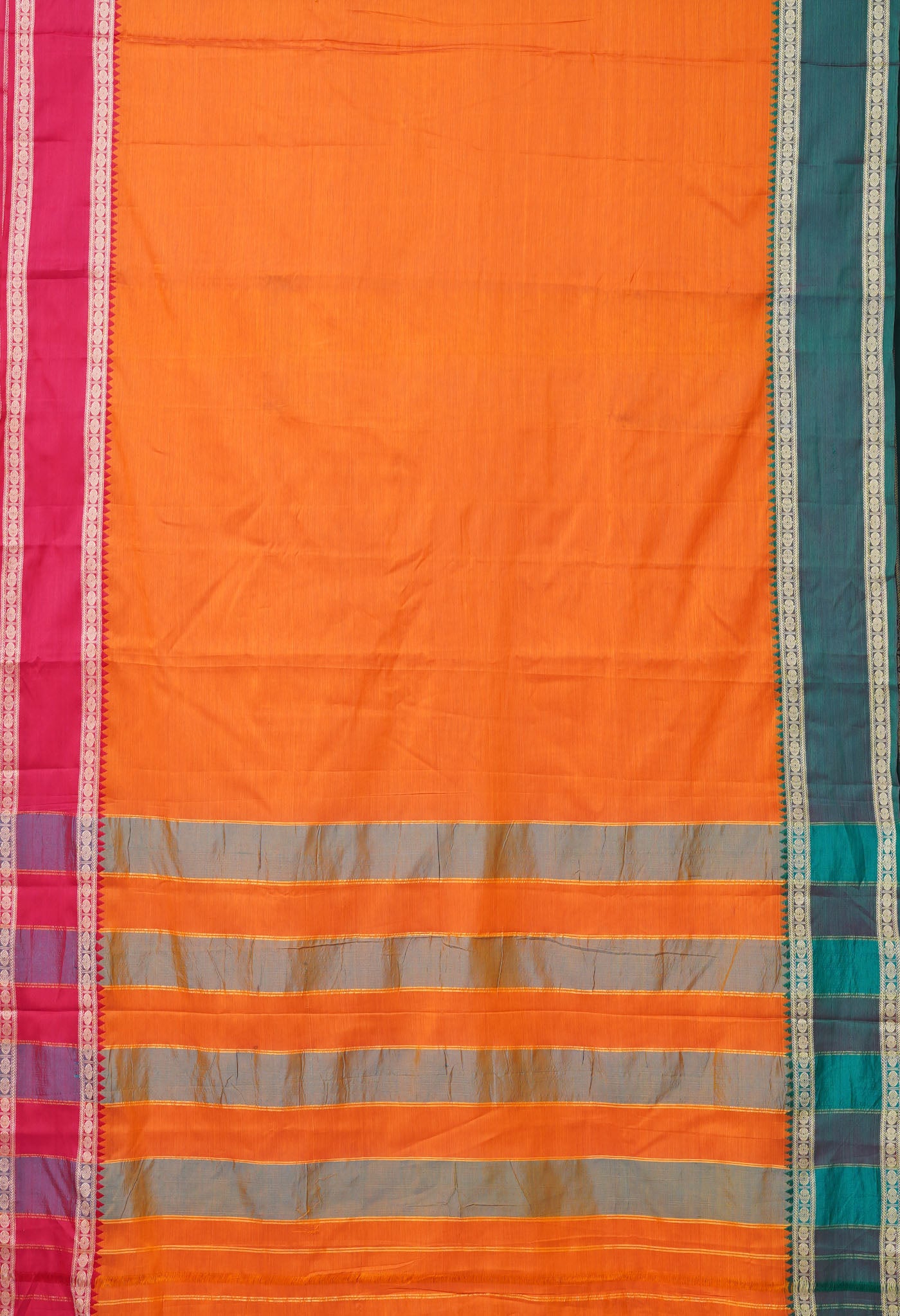 Orange Pure Handloom Narayani Cotton Saree-UNM78241