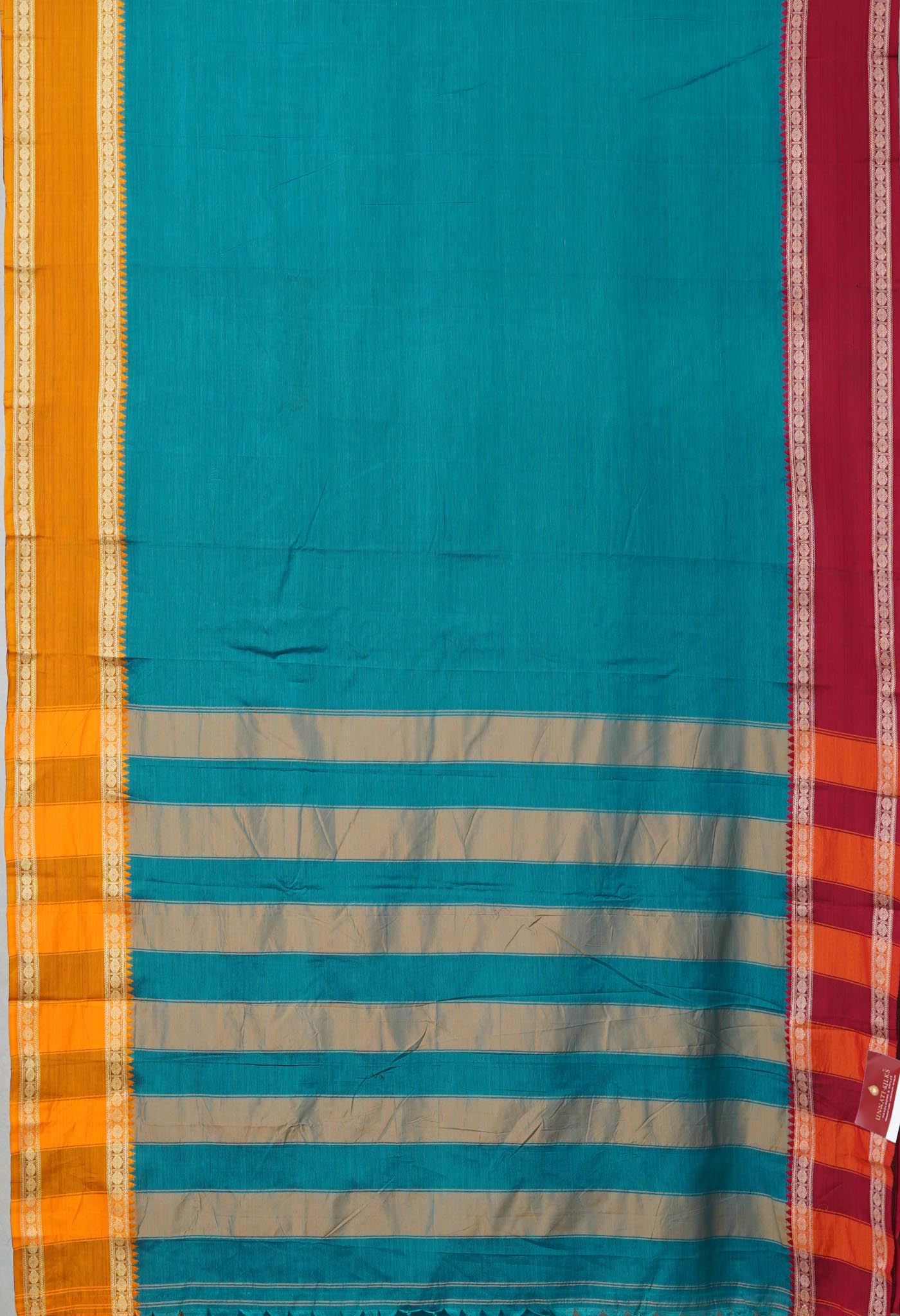 Blue Pure Handloom Narayani Cotton Saree-UNM78244