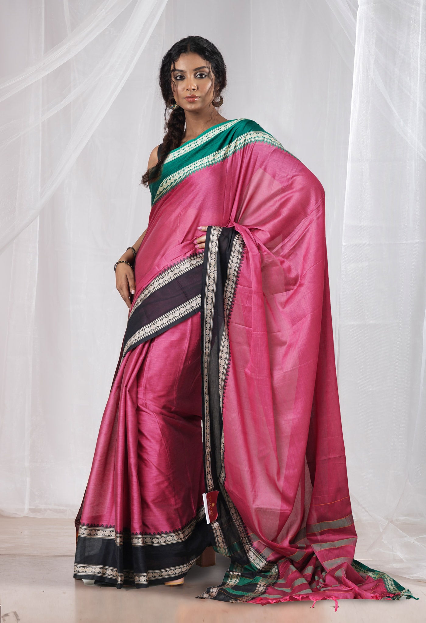 Pink Pure Handloom Narayani Cotton Saree-UNM78245