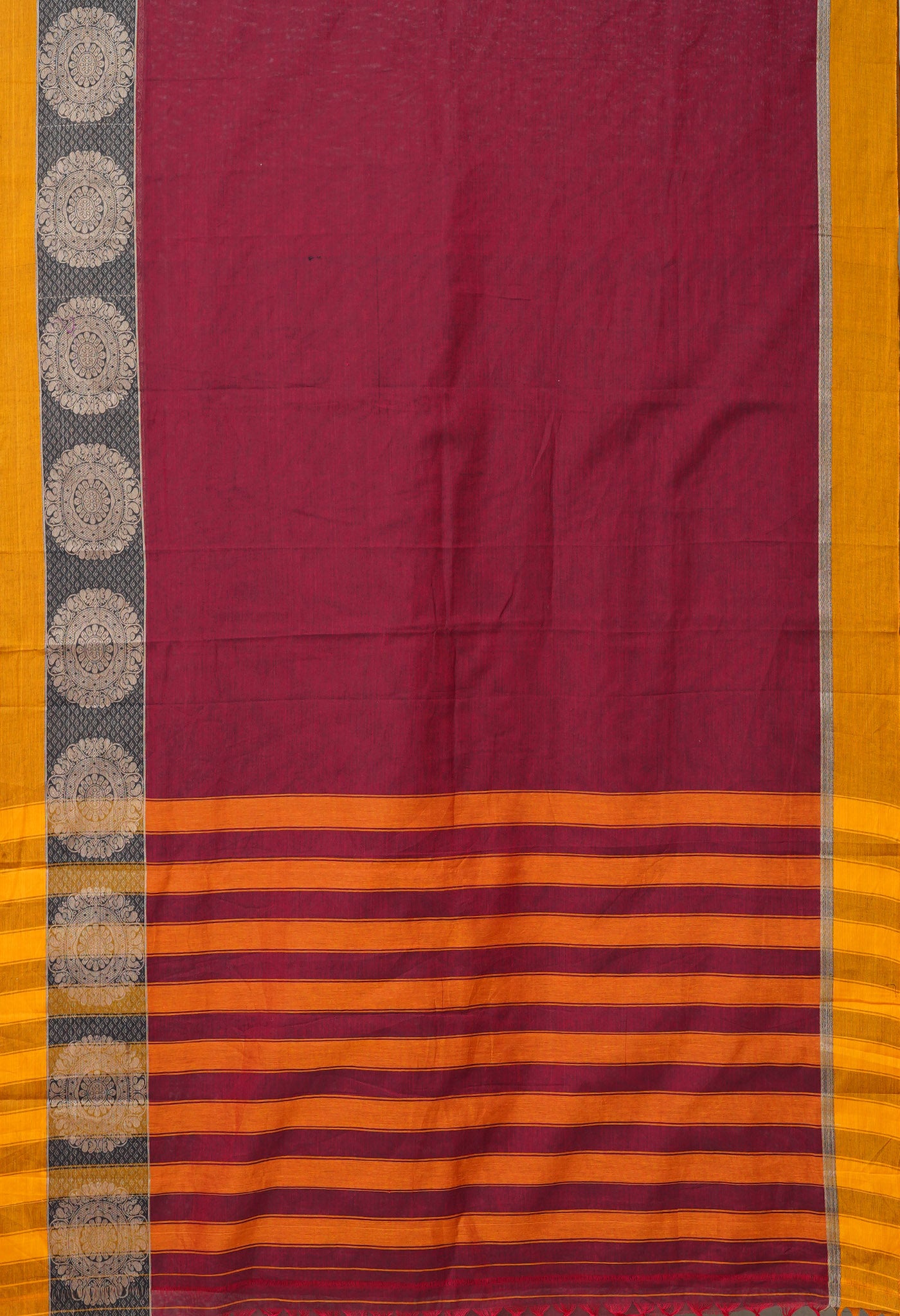 Maroon Pure Handloom Narayani Cotton Saree-UNM78276