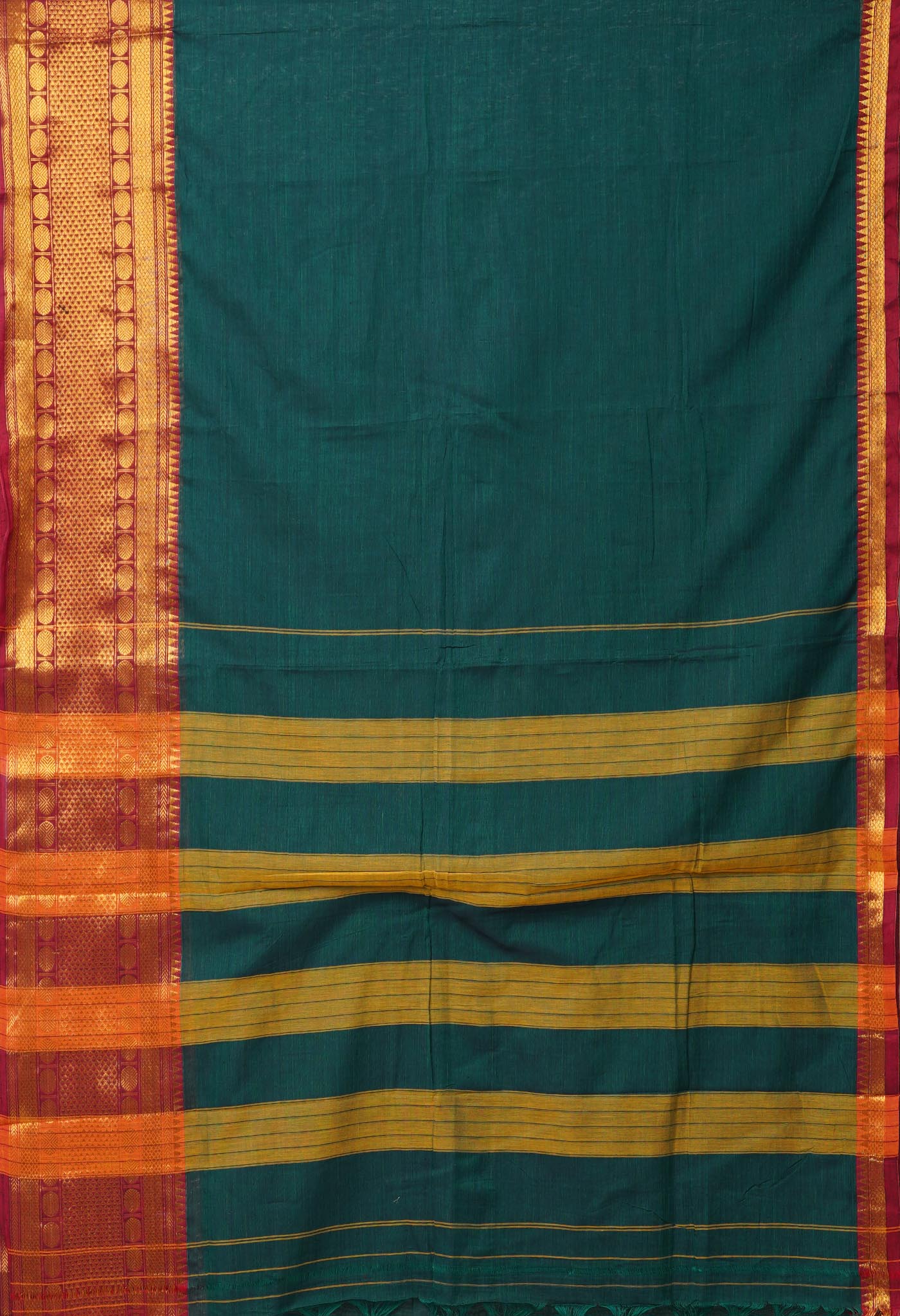 Green Pure Handloom Narayani Cotton Saree-UNM78282