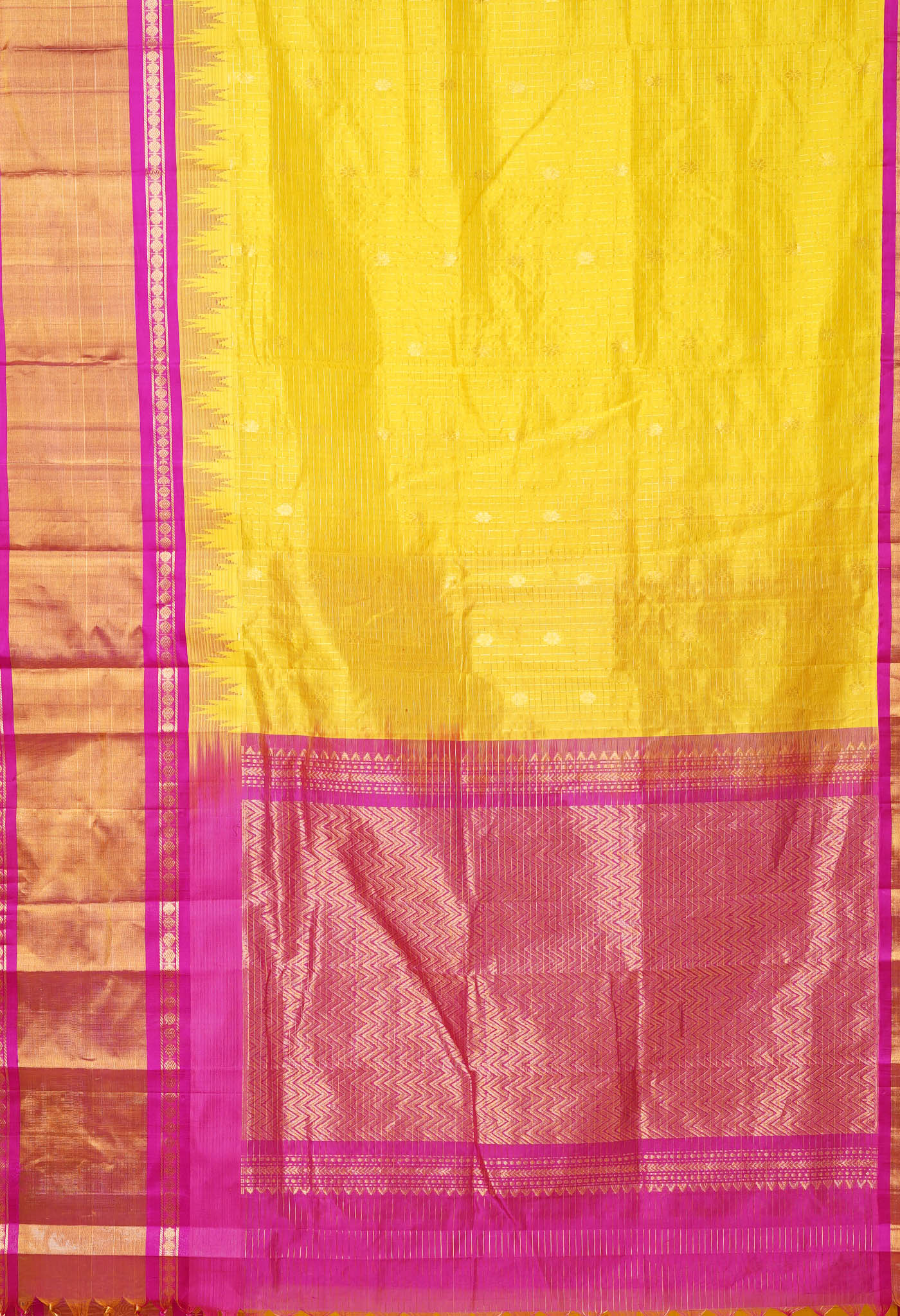 Yellow Pure Handloom Assam Silk Saree-UNM78292