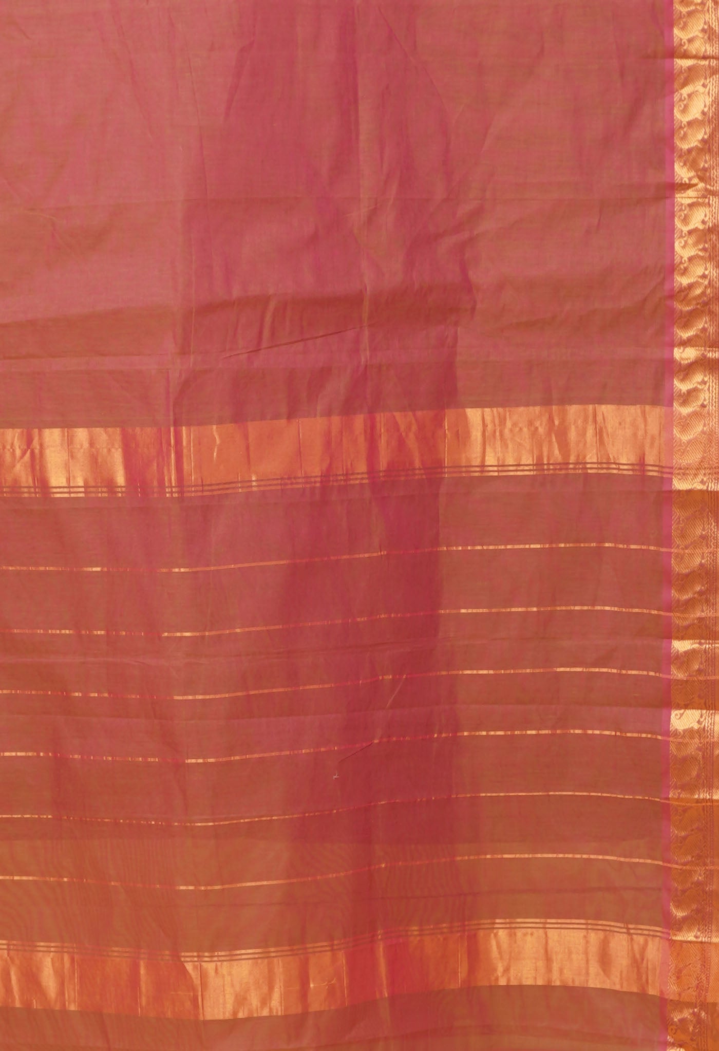 Pink Pure Handloom Gadwal Superfine Cotton Saree