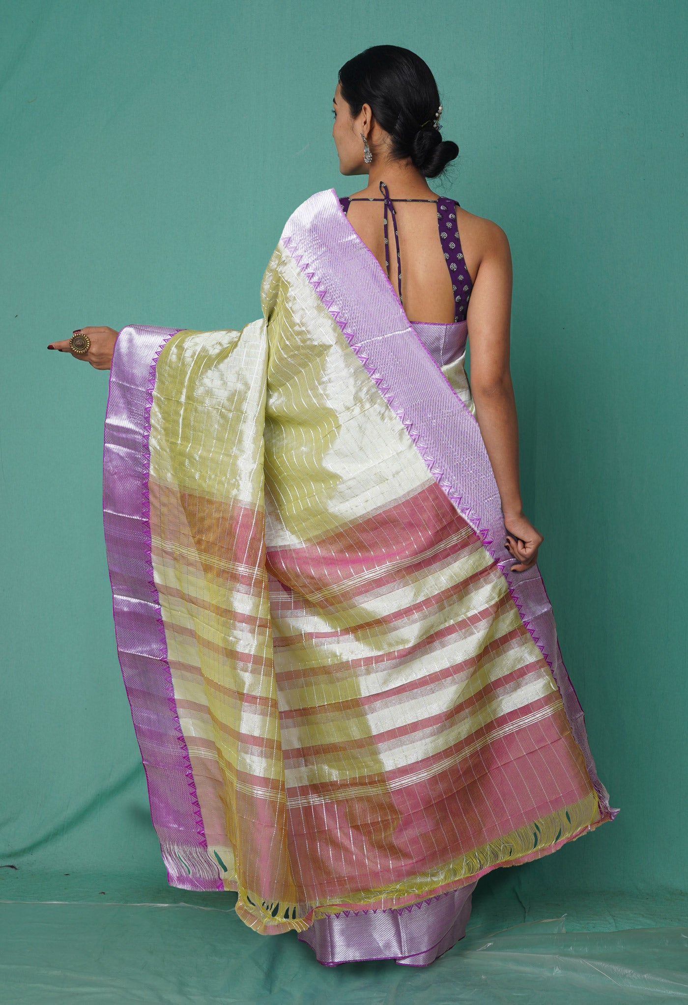 Pastel Green Pure Mangalgiri Soft Silk Saree