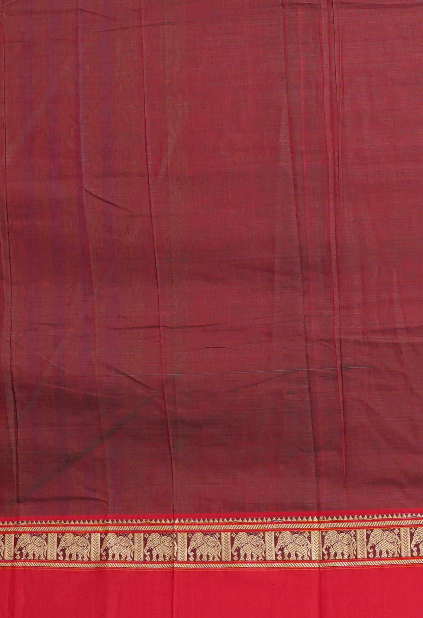 Red-Green Pure Handloom Narayani Cotton Saree