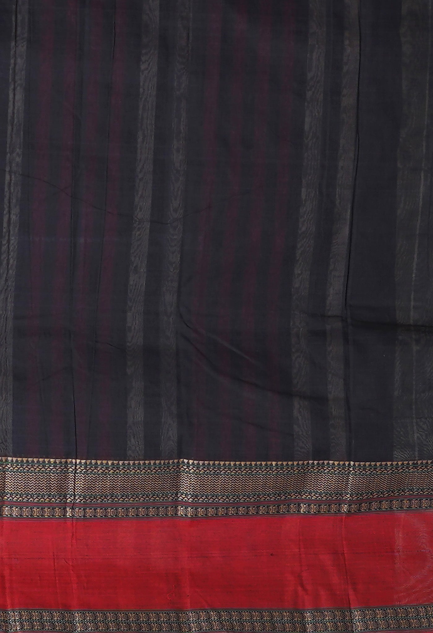 Black Pure Handloom Narayani Cotton Saree-UNM78380