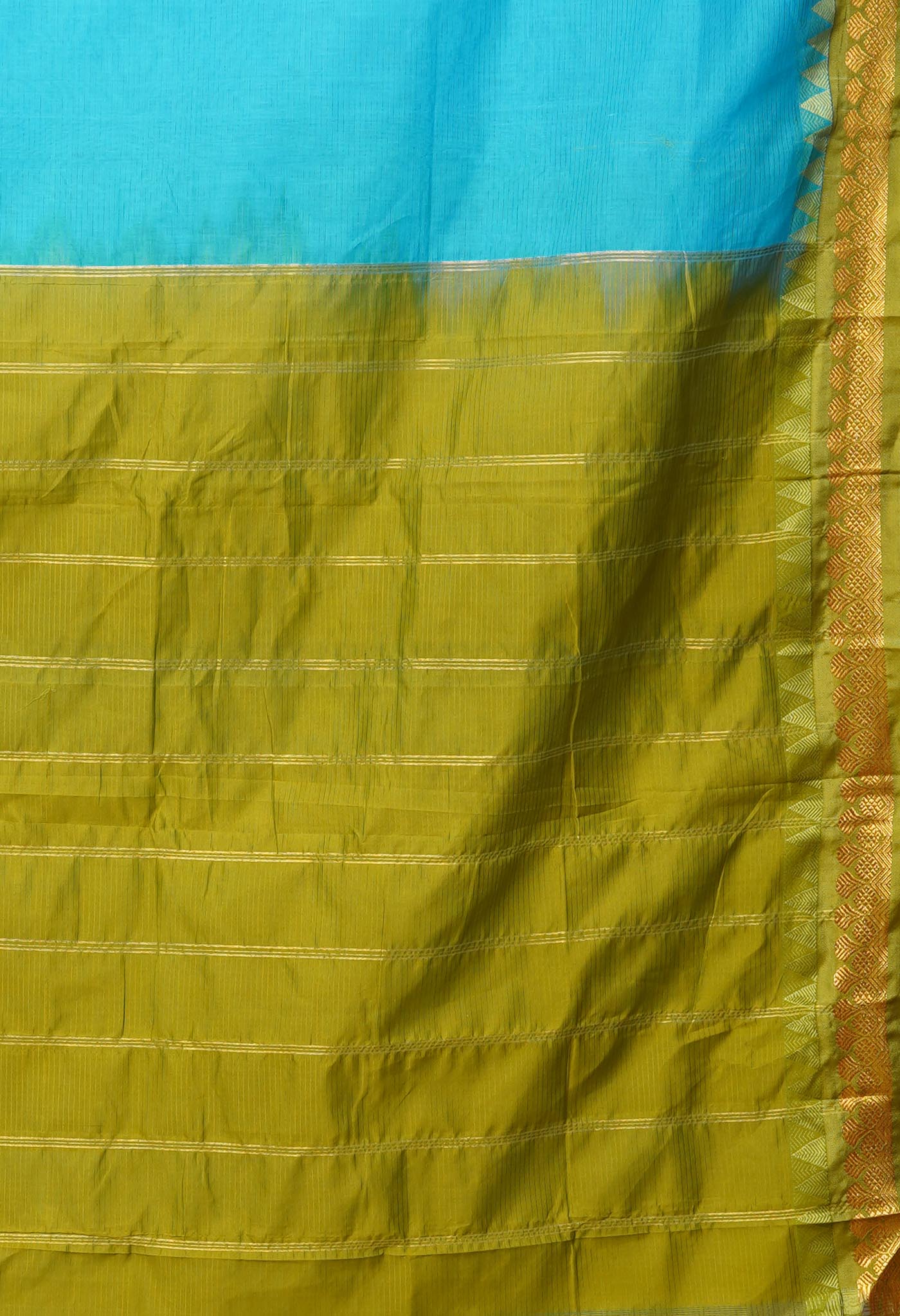 Blue Pure Handloom Gadwal Cotton Saree