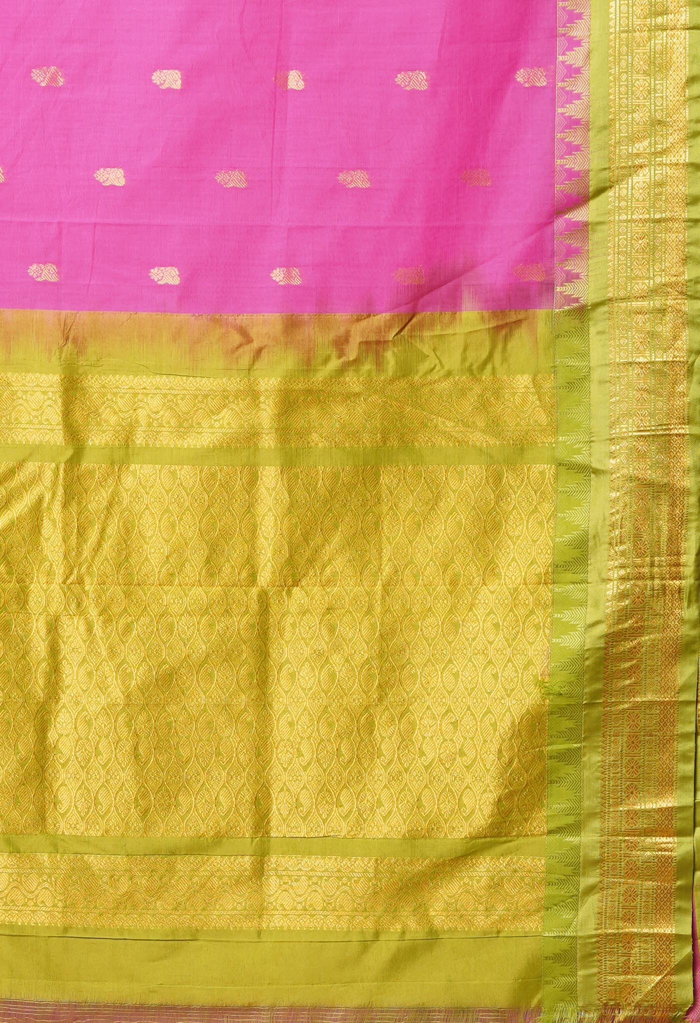 Pink Pure Handloom Gadwal Cotton Saree-UNM78425