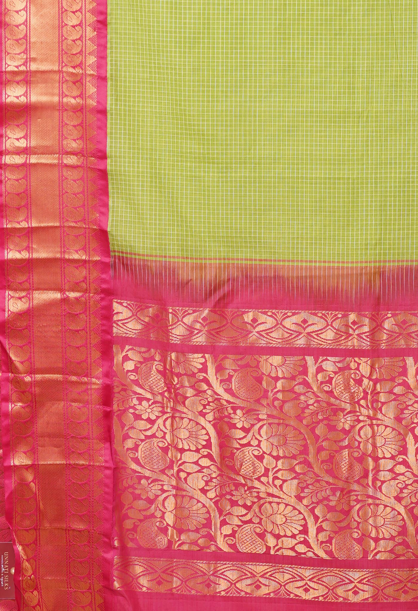 Green Pure Handloom Gadwal Cotton Saree