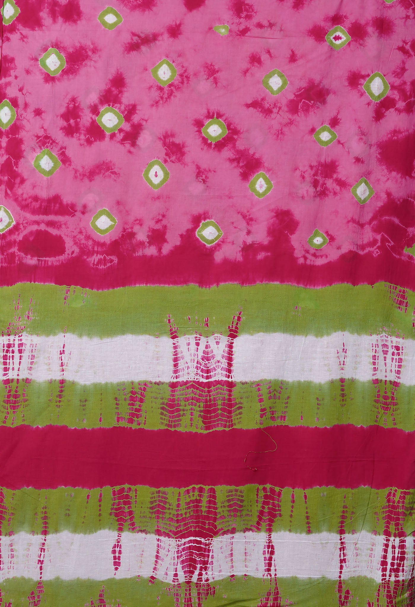 Pink Pure  Tie And Dye Shibori Bandhani Printed Soft Cotton Saree-UNM78506