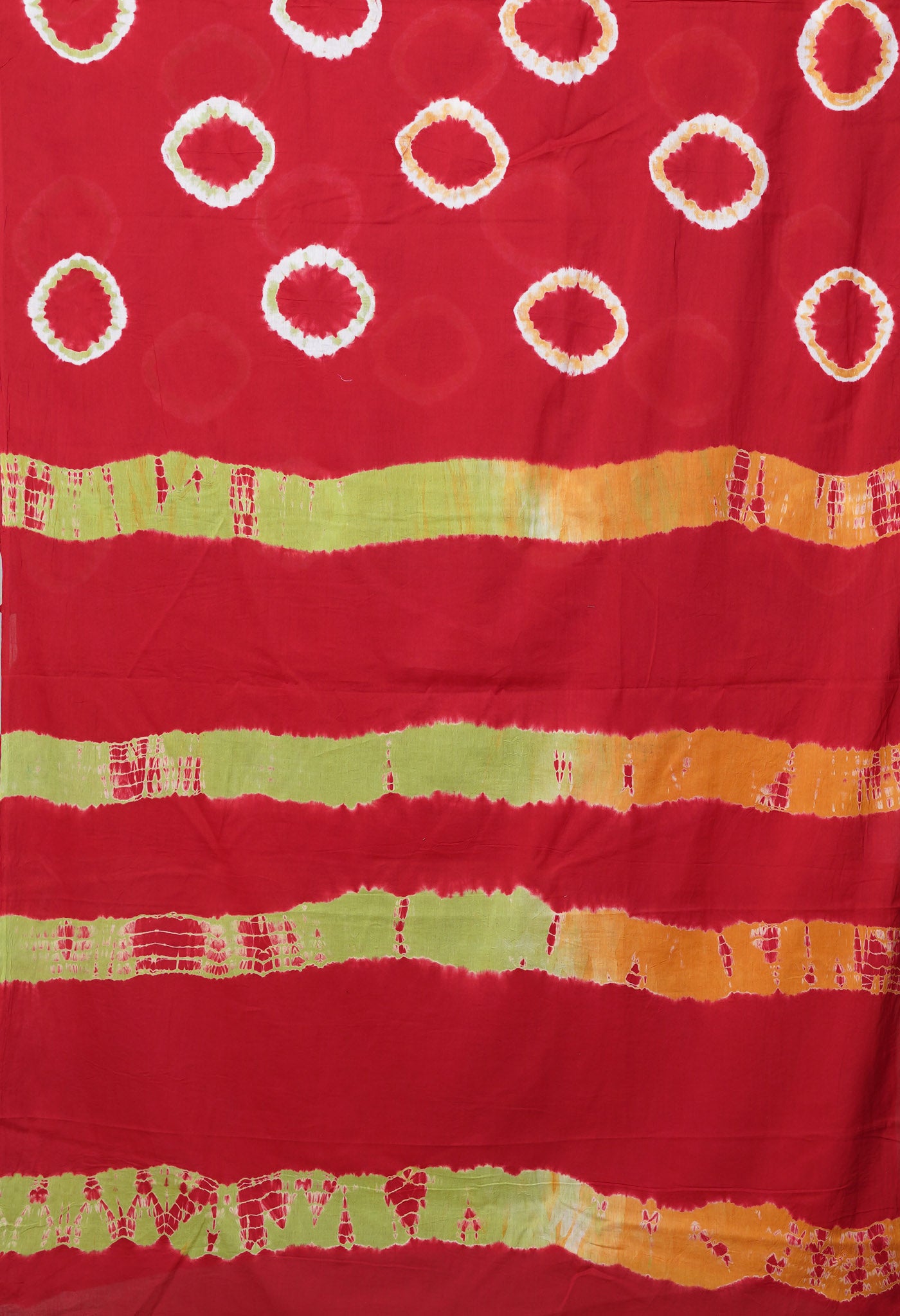 Red Pure  Tie And Dye Shibori Bandhani Printed Soft Cotton Saree-UNM78512