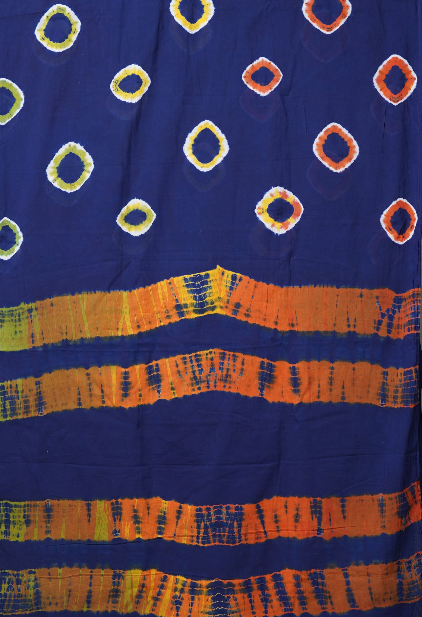 Navy Blue Pure  Tie And Dye Shibori Bandhani Printed Soft Cotton Saree-UNM78515