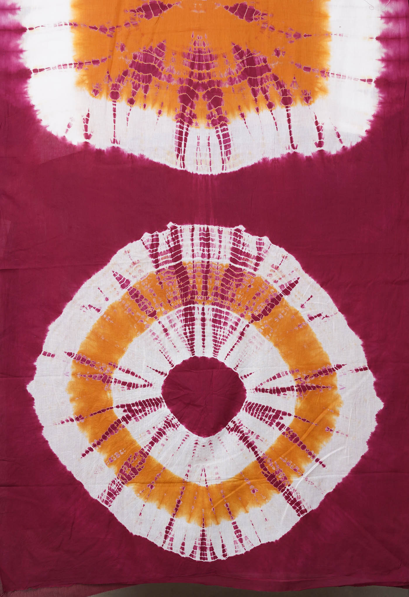 Orange-Maroon Pure  Tie And Dye Shibori Printed Soft Cotton Saree-UNM78521