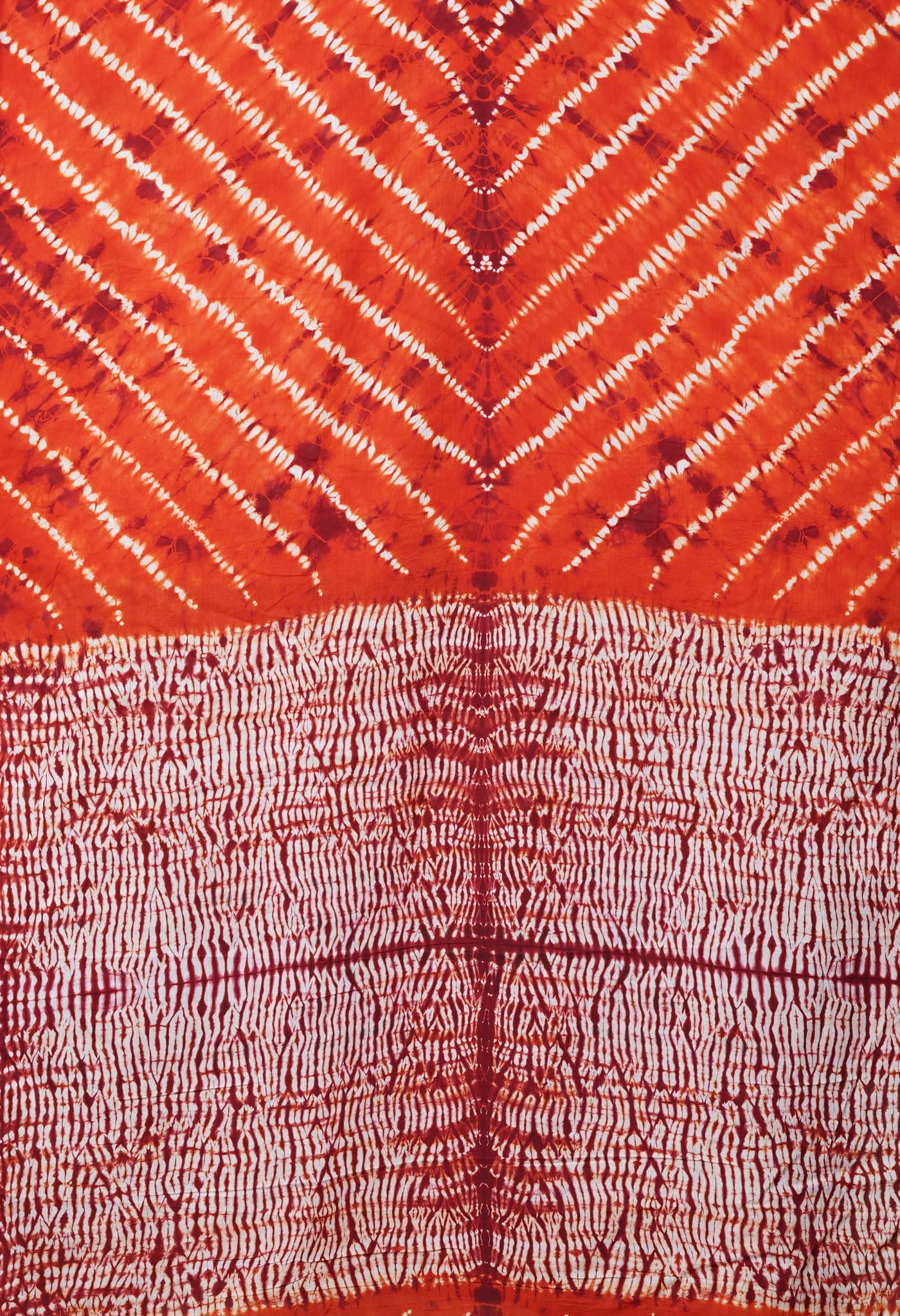 Orange Pure  Tie And Dye Shibori Printed Soft Cotton Saree