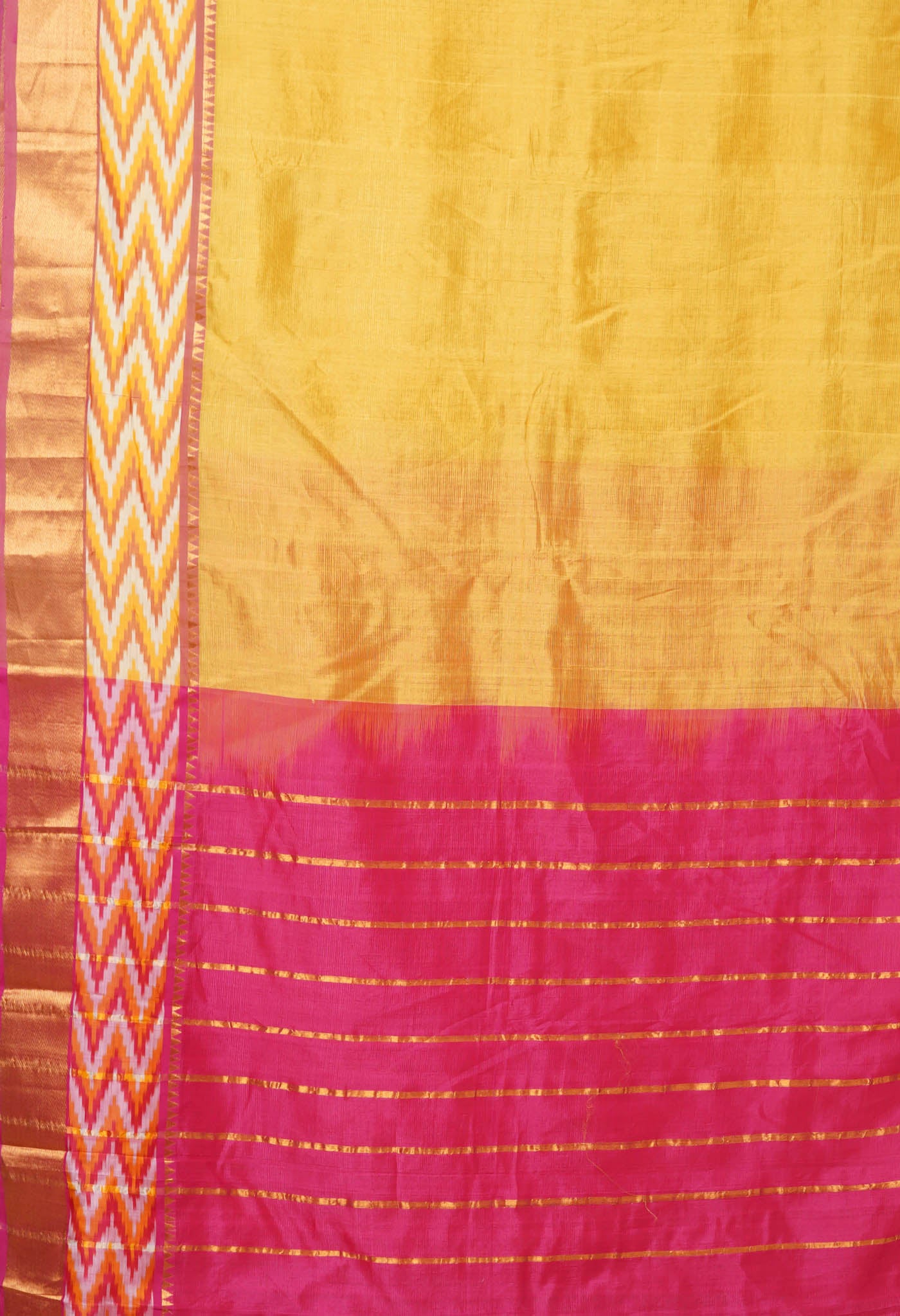 Golden Brown Pure Handloom Mangalgiri Soft Silk Saree