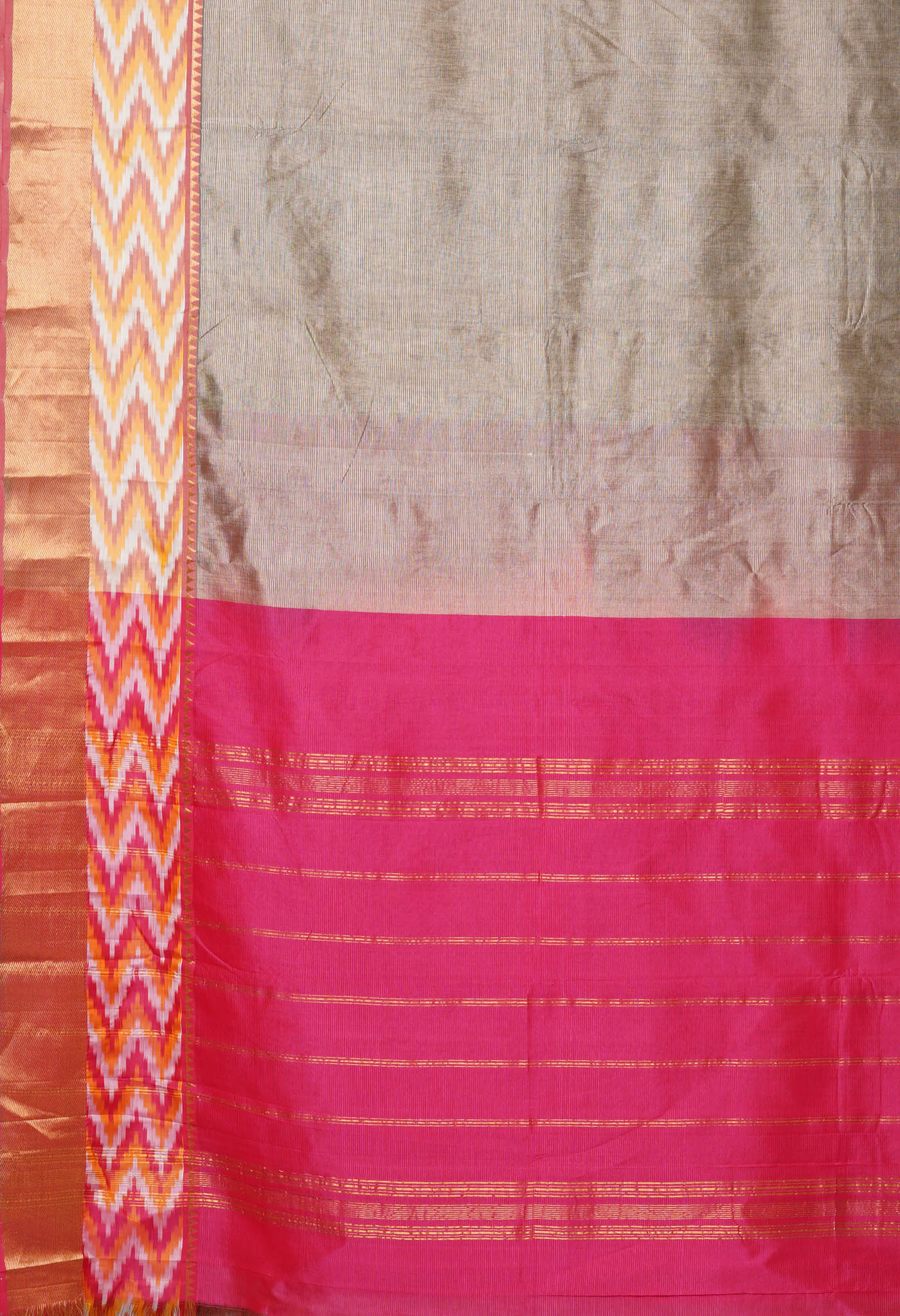 Brown Pure Handloom Mangalgiri Soft Silk Saree