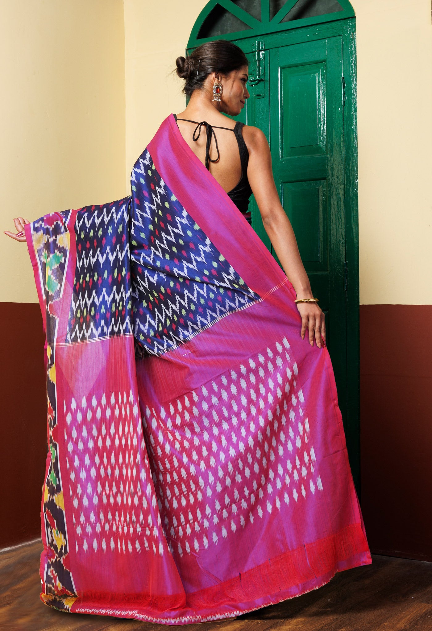 Blue Pure Pochampally Mercerized Cotton Silk Saree