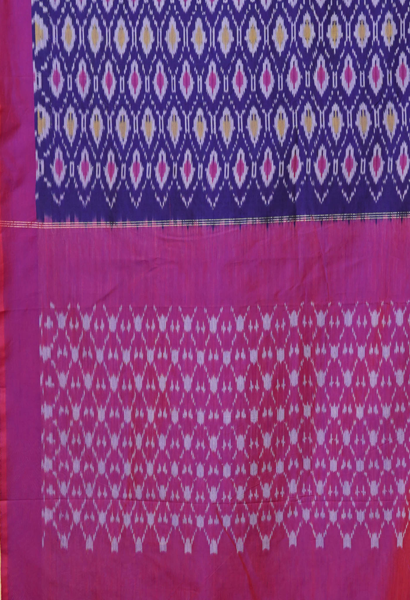 Blue Pure Pochampally Mercerized Cotton Silk Saree-UNM78808