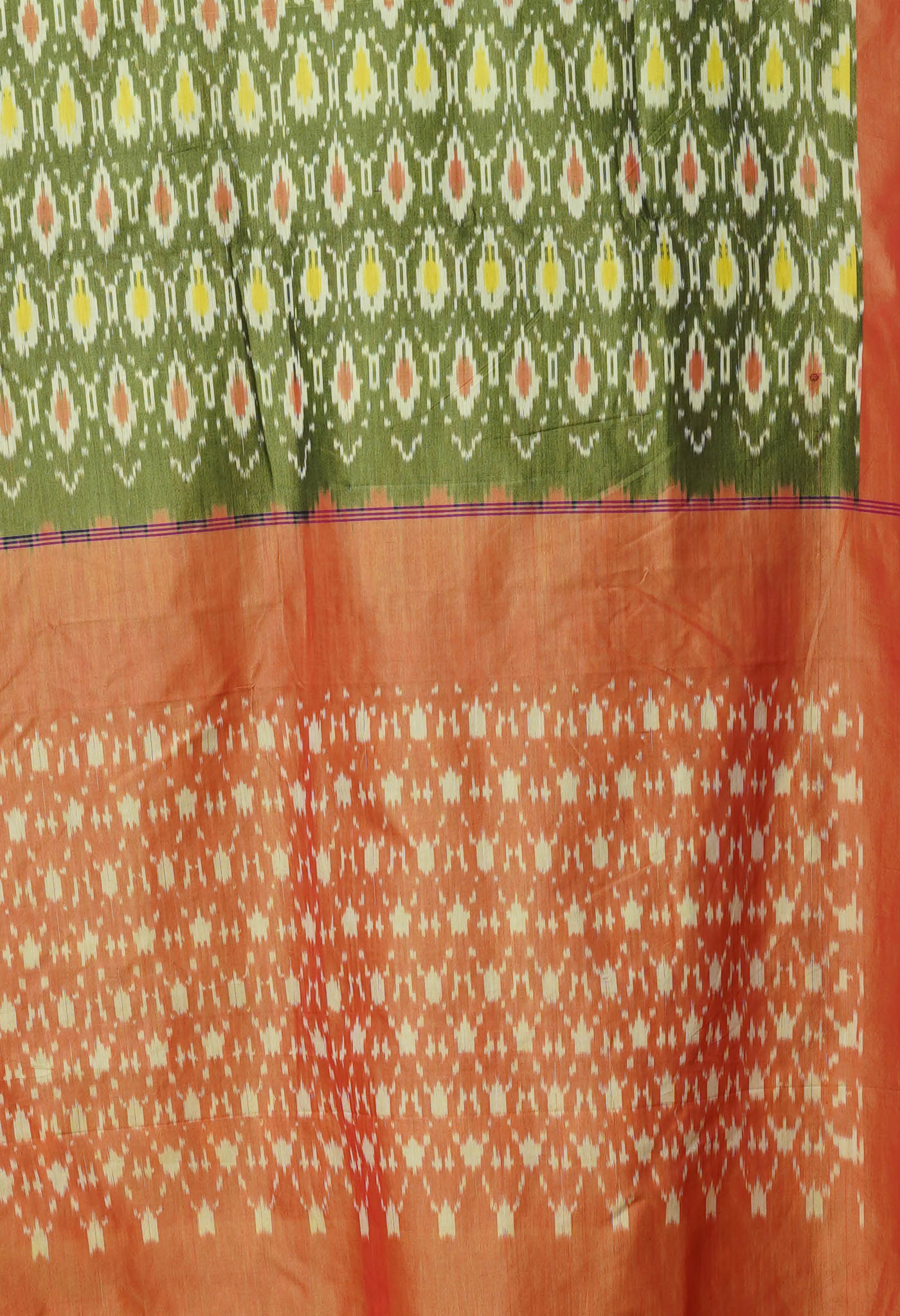 Green Pure Pochampally Mercerized Cotton Silk Saree-UNM78810