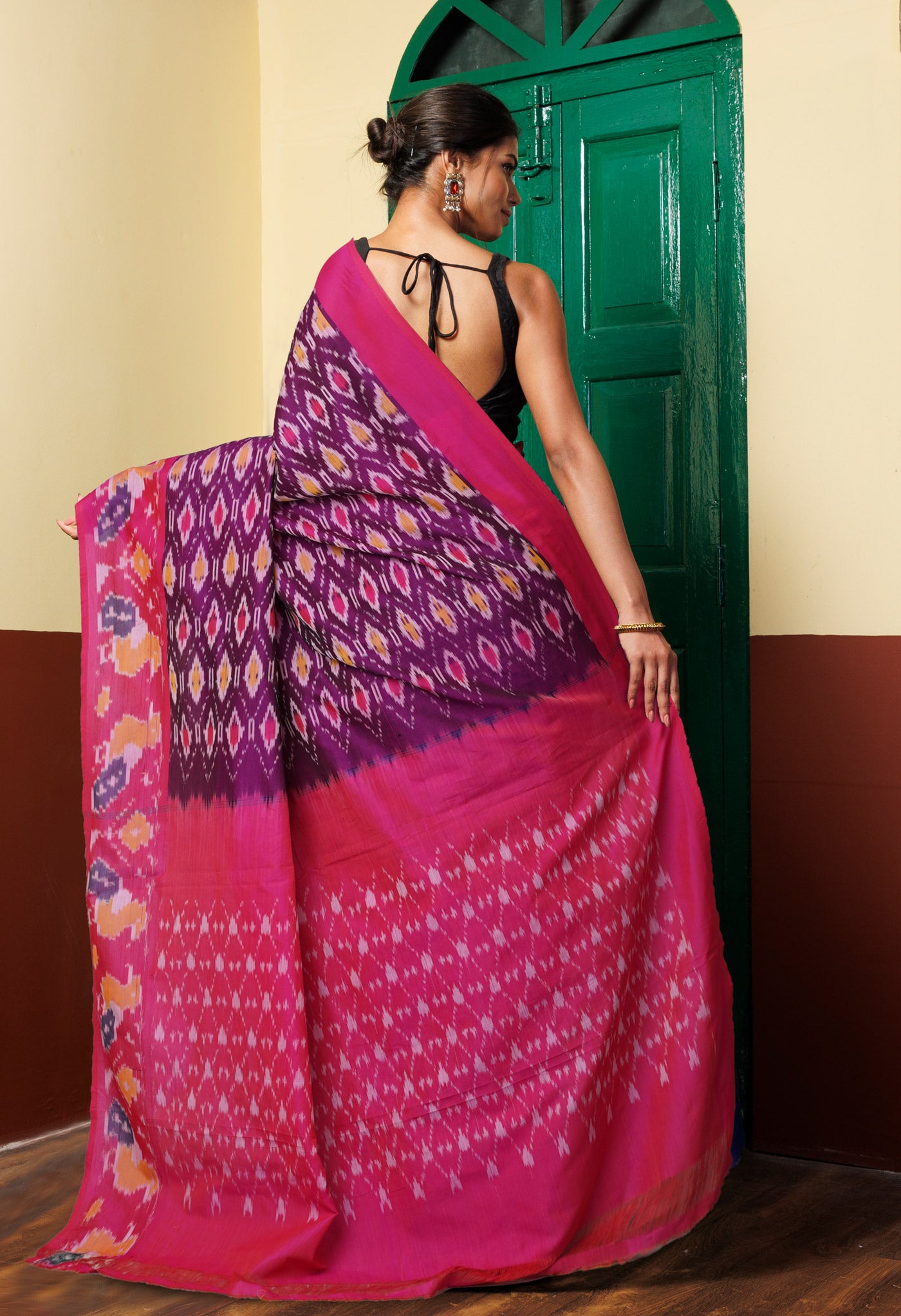 Purple Pure Pochampally Mercerized Cotton Silk Saree-UNM78811