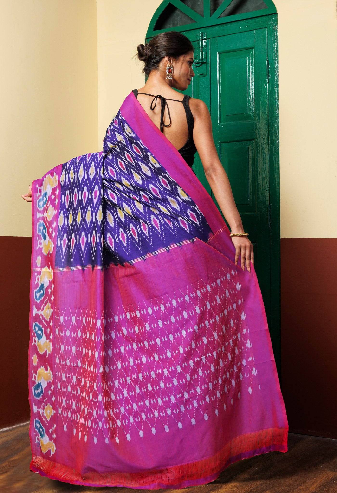 Blue Pure Pochampally Mercerized Cotton Silk Saree