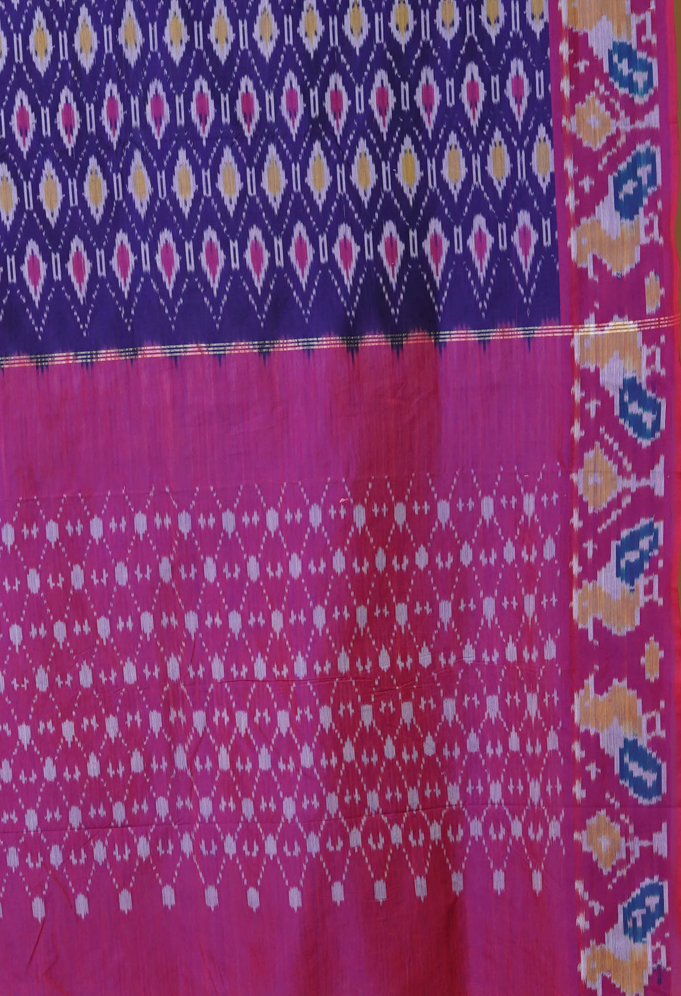 Blue Pure Pochampally Mercerized Cotton Silk Saree