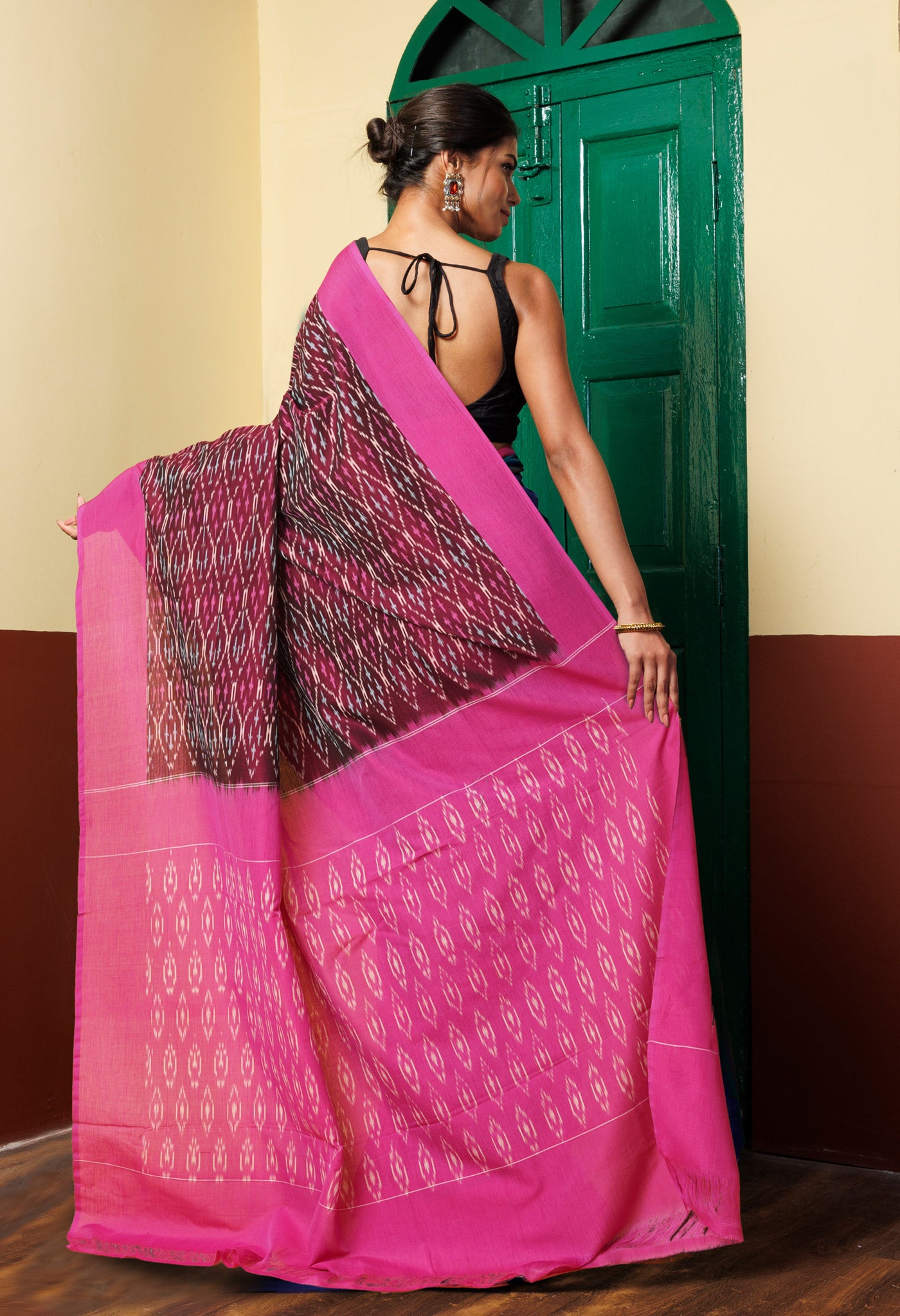 Purple Pure Pochampally Mercerized Cotton Silk Saree